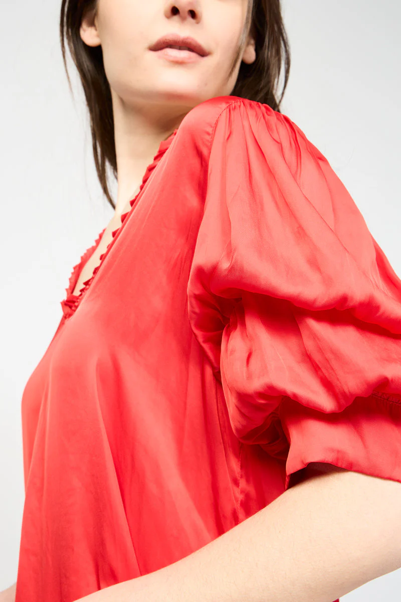 Blouse - Rouge - Femme - Image 5