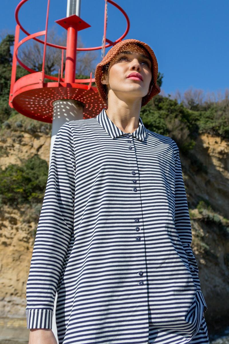 Chemise - Odette - Navy Rayé - Image 2