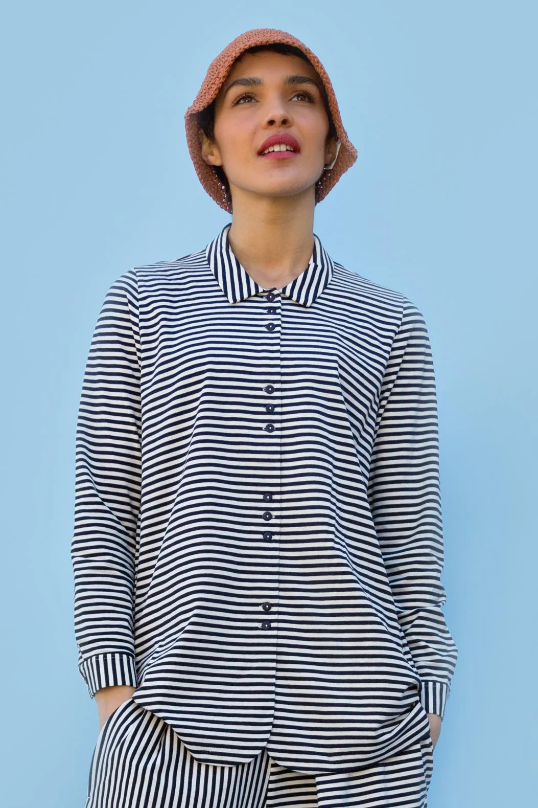 Chemise - Odette - Navy Rayé - Image 4