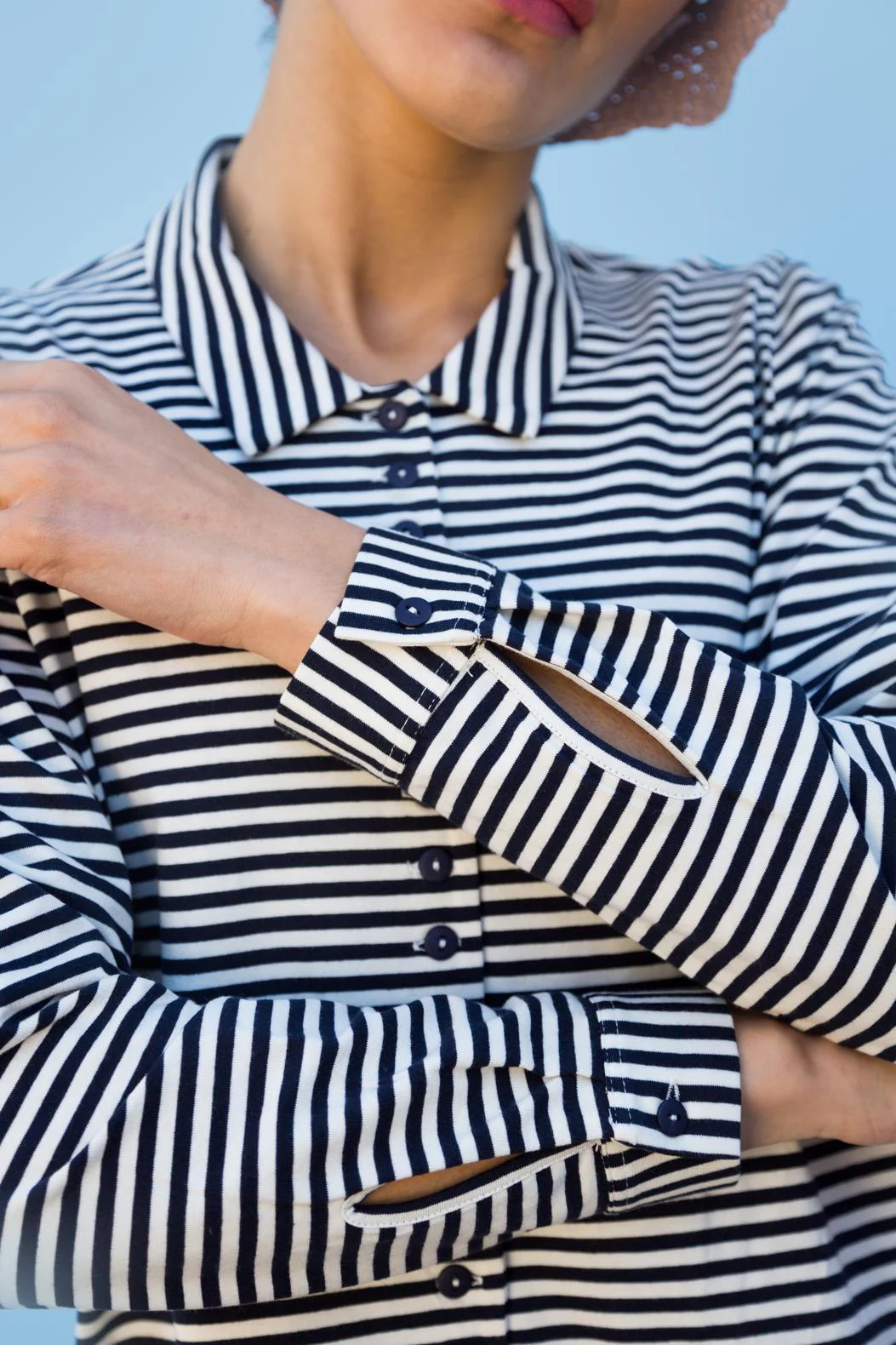 Chemise - Odette - Navy Rayé - Image 8