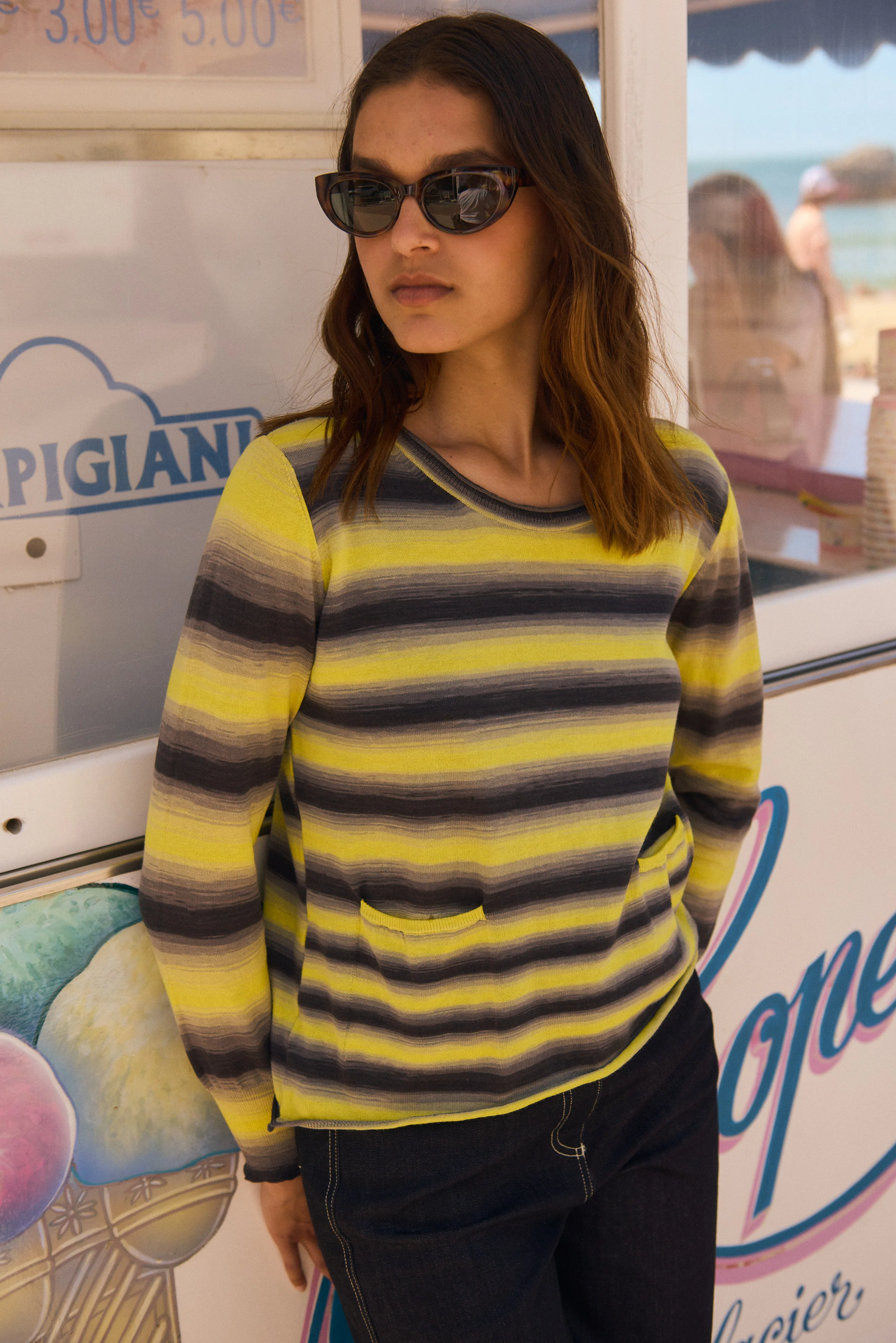 Pull - Faustine - Jaune Et Noir - Image 2
