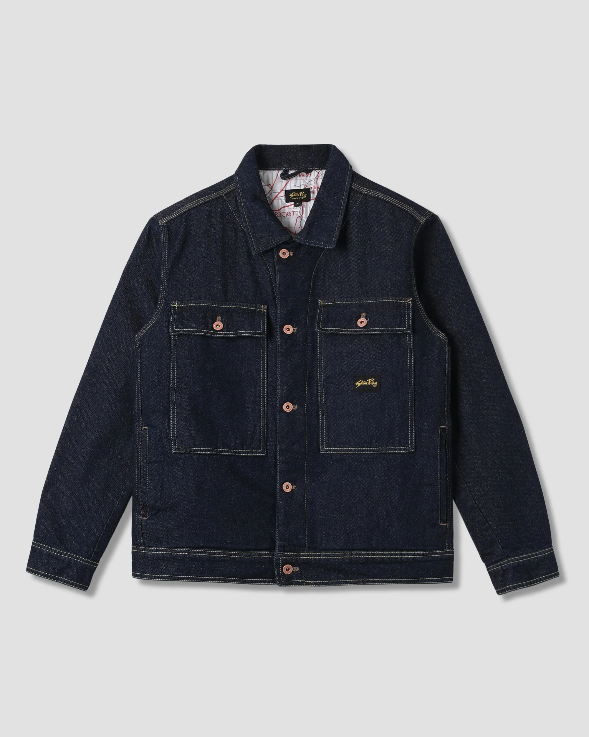 Lined Trucker Jacket - Single Rinse Denim - Image 2