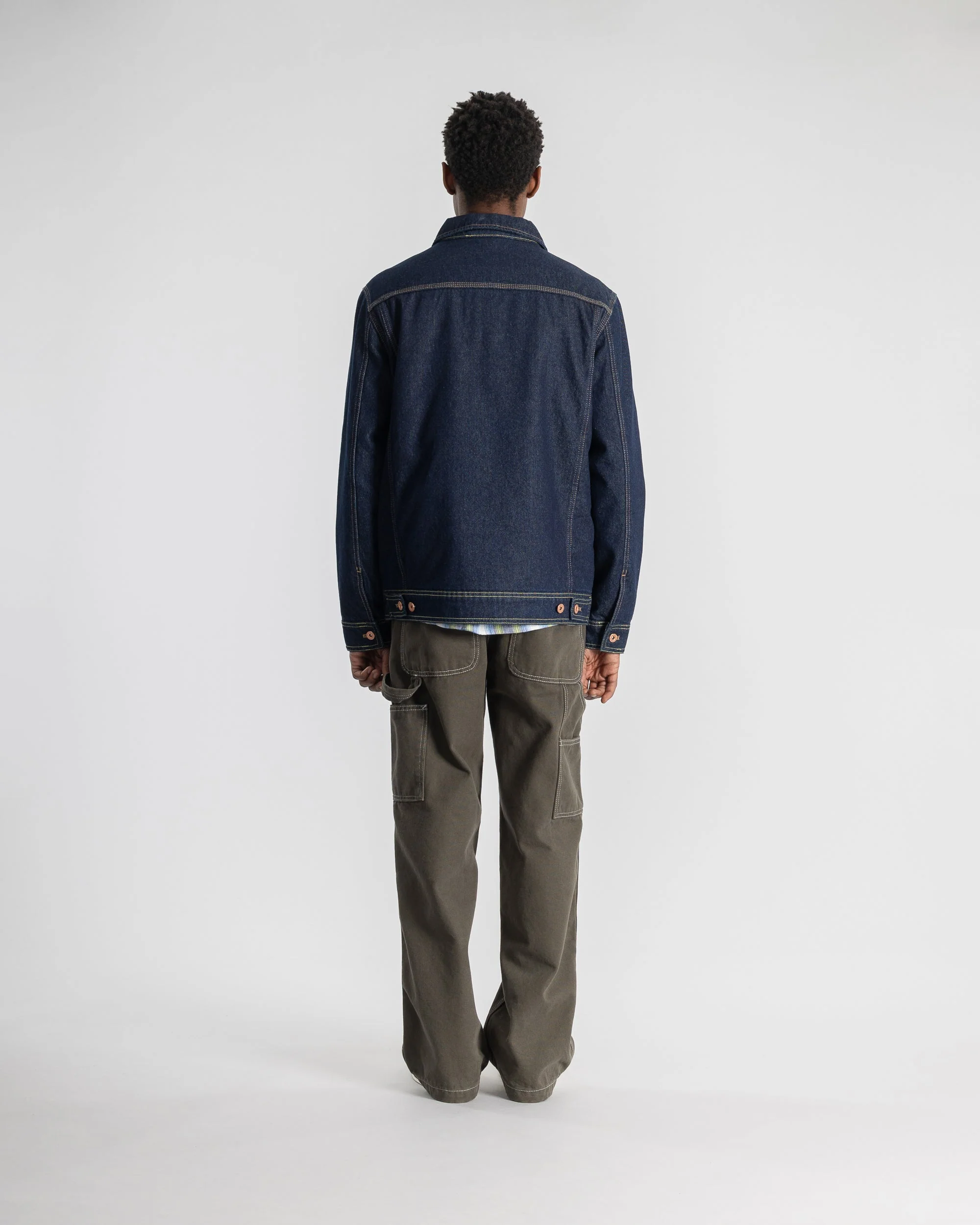 Lined Trucker Jacket - Single Rinse Denim - Image 7