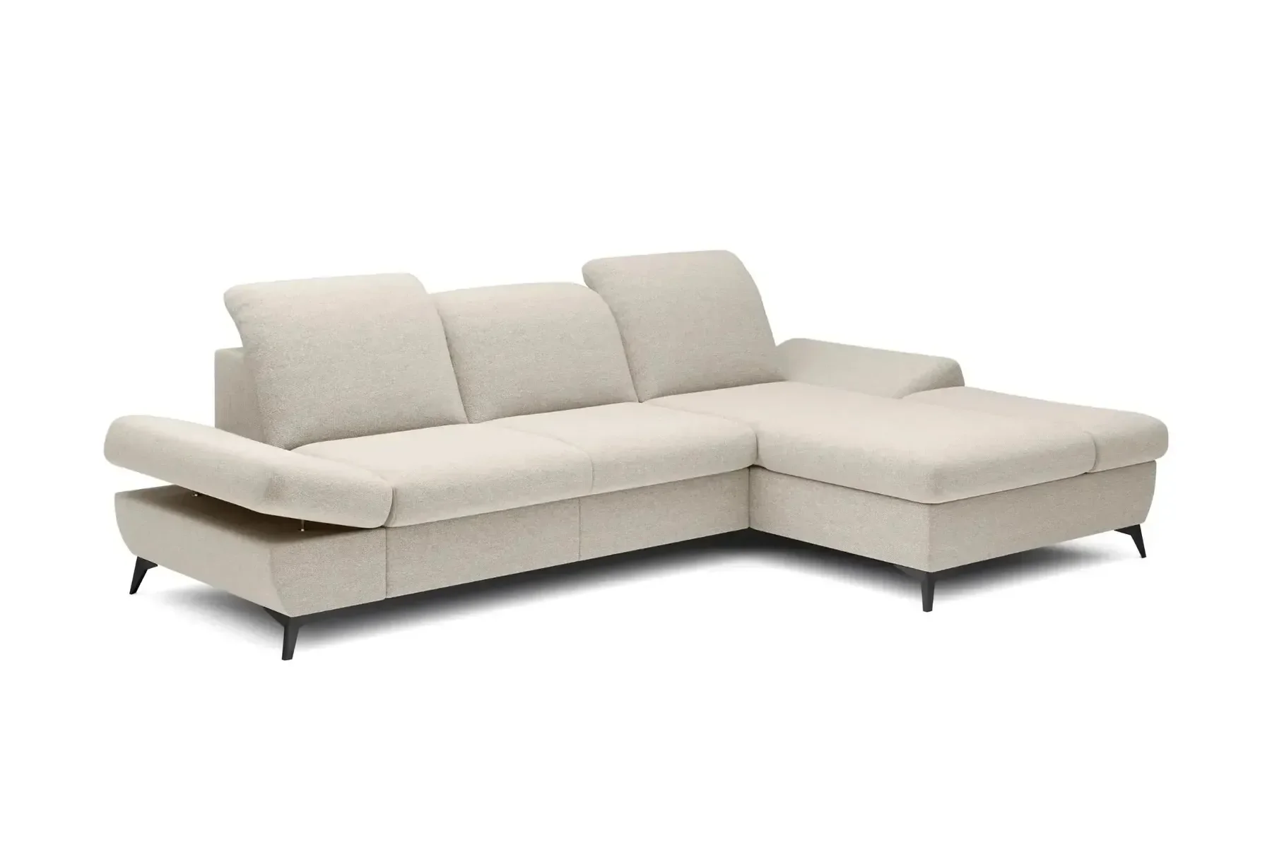 Livia - Canapé D'Angle Convertible Tissu Chiné 4 Places - Droit - Image 10