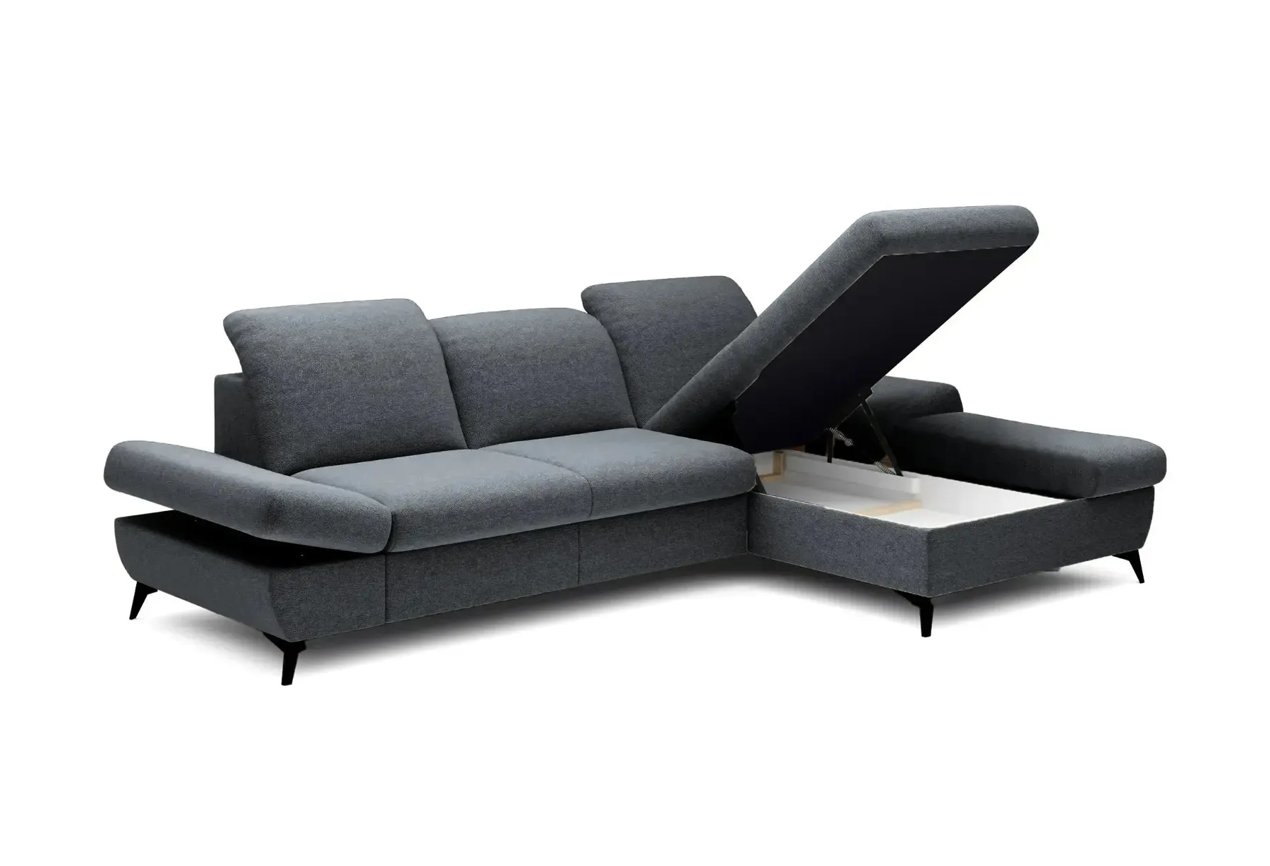 Livia - Canapé D'Angle Convertible Tissu Chiné 4 Places - Droit - Image 21