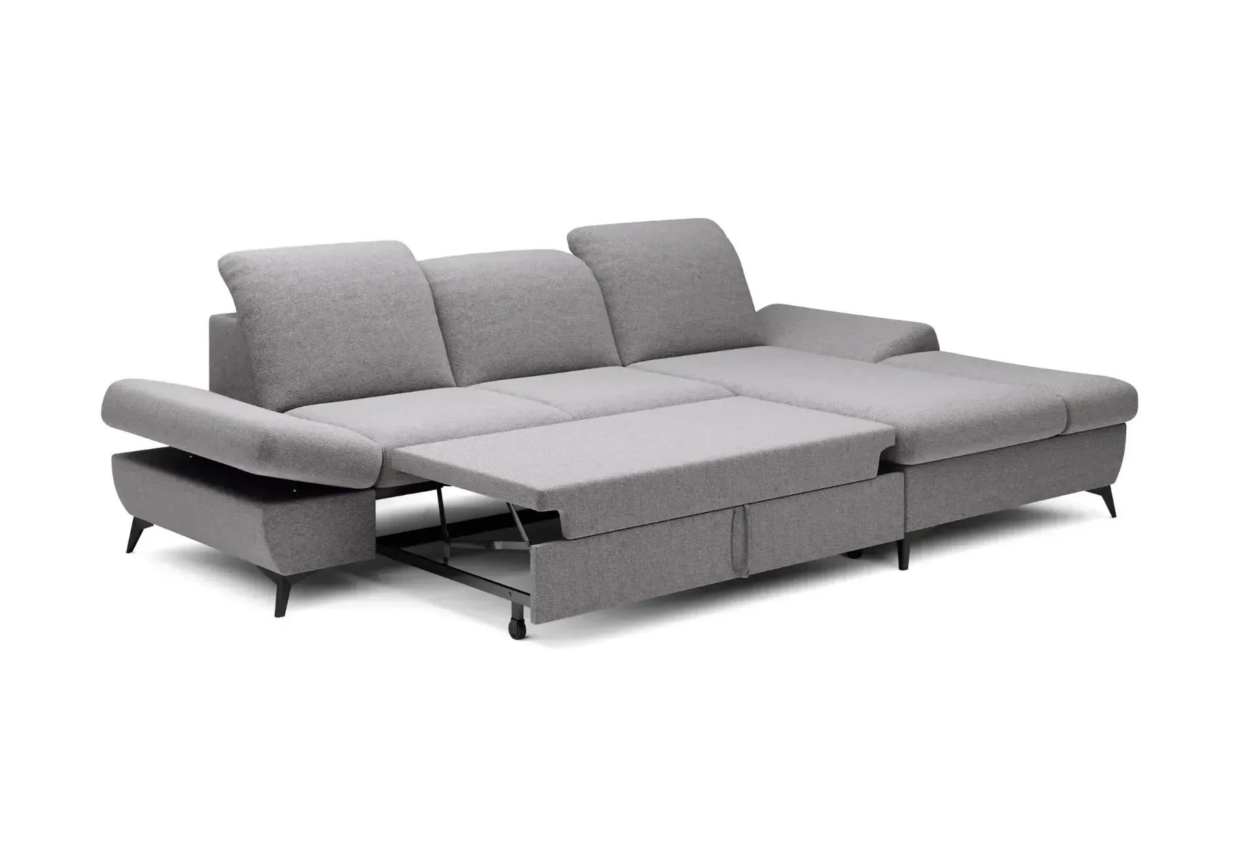 Livia - Canapé D'Angle Convertible Tissu Chiné 4 Places - Droit - Image 30