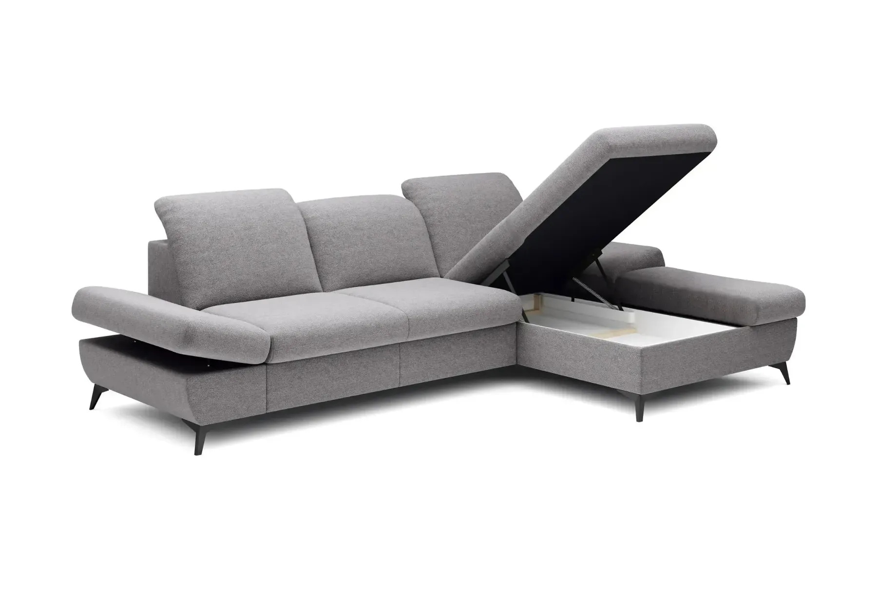 Livia - Canapé D'Angle Convertible Tissu Chiné 4 Places - Droit - Image 33