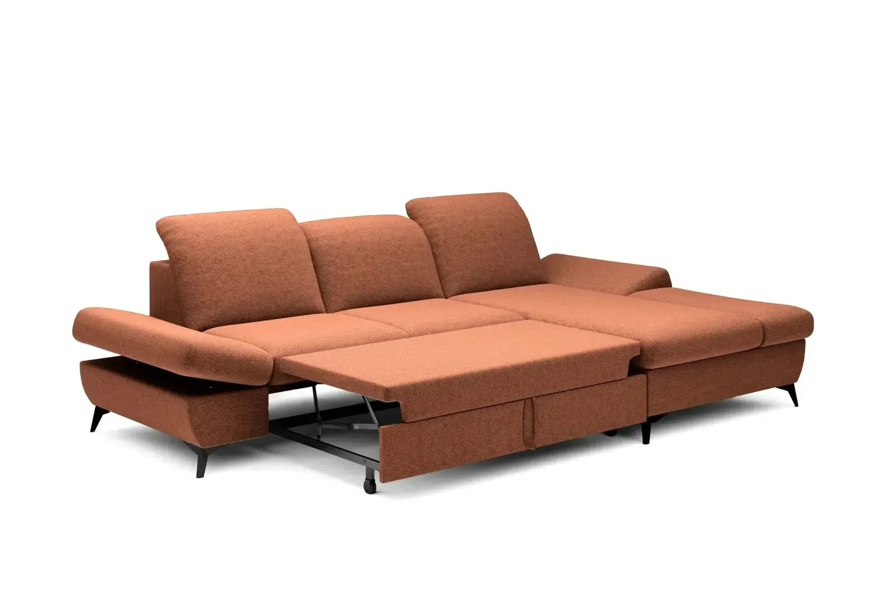 Livia - Canapé D'Angle Convertible Tissu Chiné 4 Places - Droit - Image 43