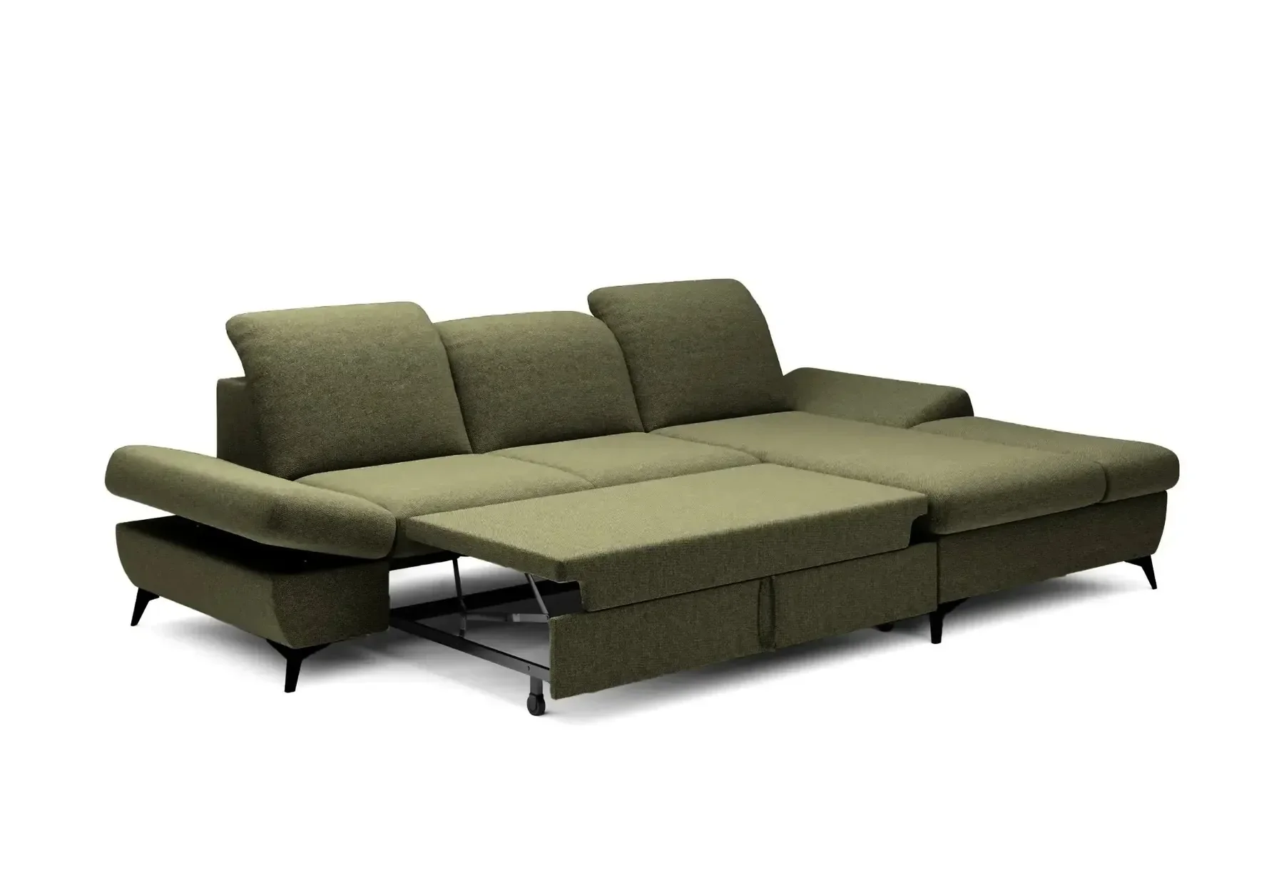 Livia - Canapé D'Angle Convertible Tissu Chiné 4 Places - Droit - Image 54