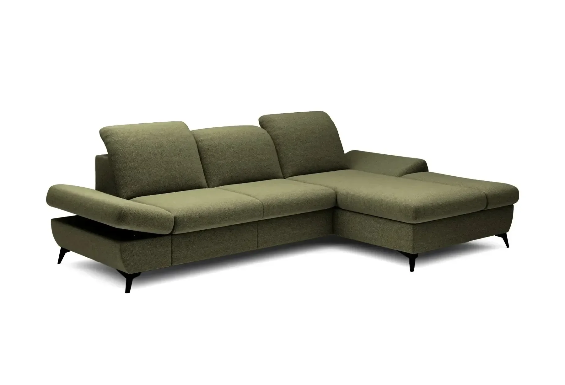 Livia - Canapé D'Angle Convertible Tissu Chiné 4 Places - Droit - Image 55
