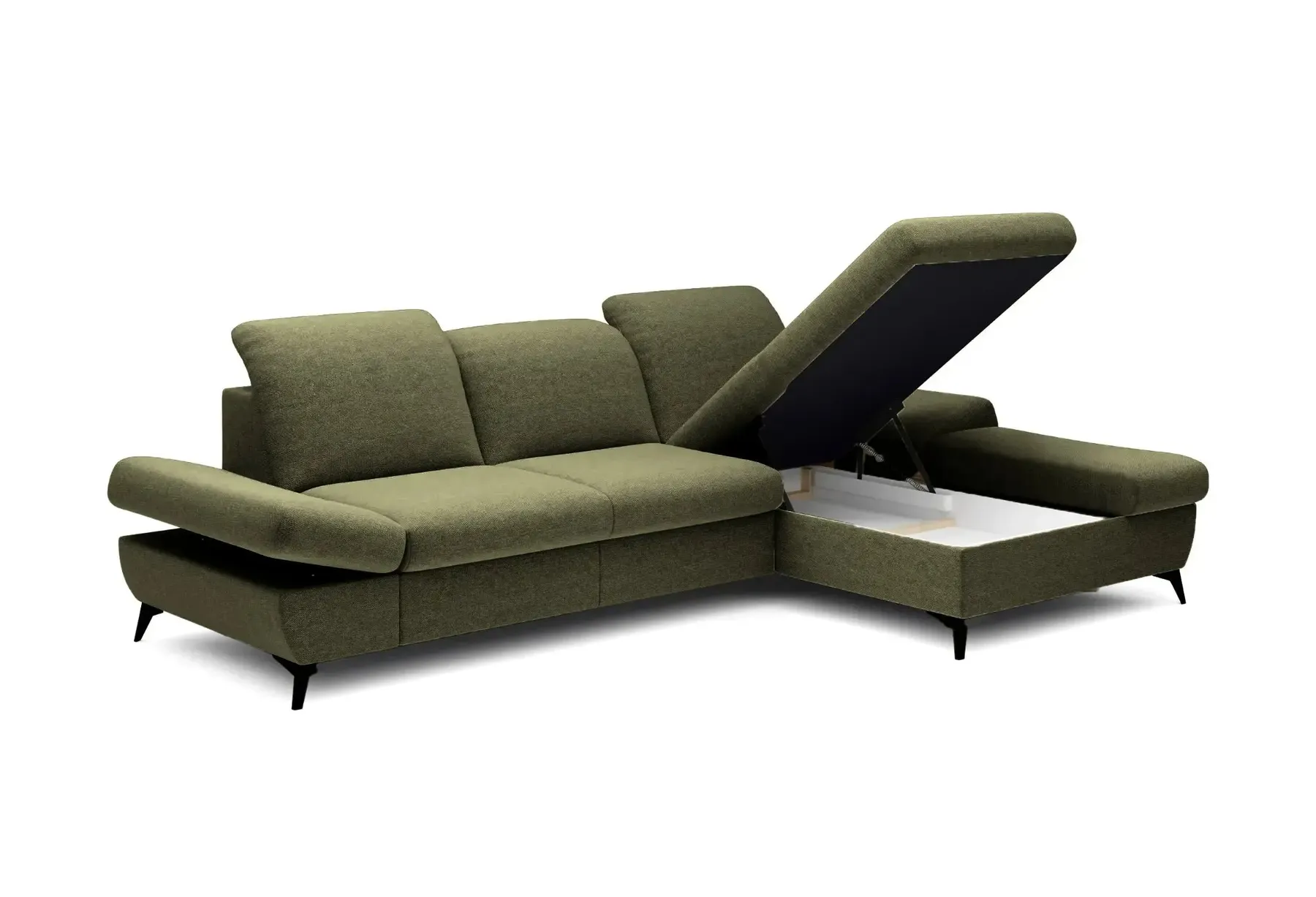 Livia - Canapé D'Angle Convertible Tissu Chiné 4 Places - Droit - Image 58