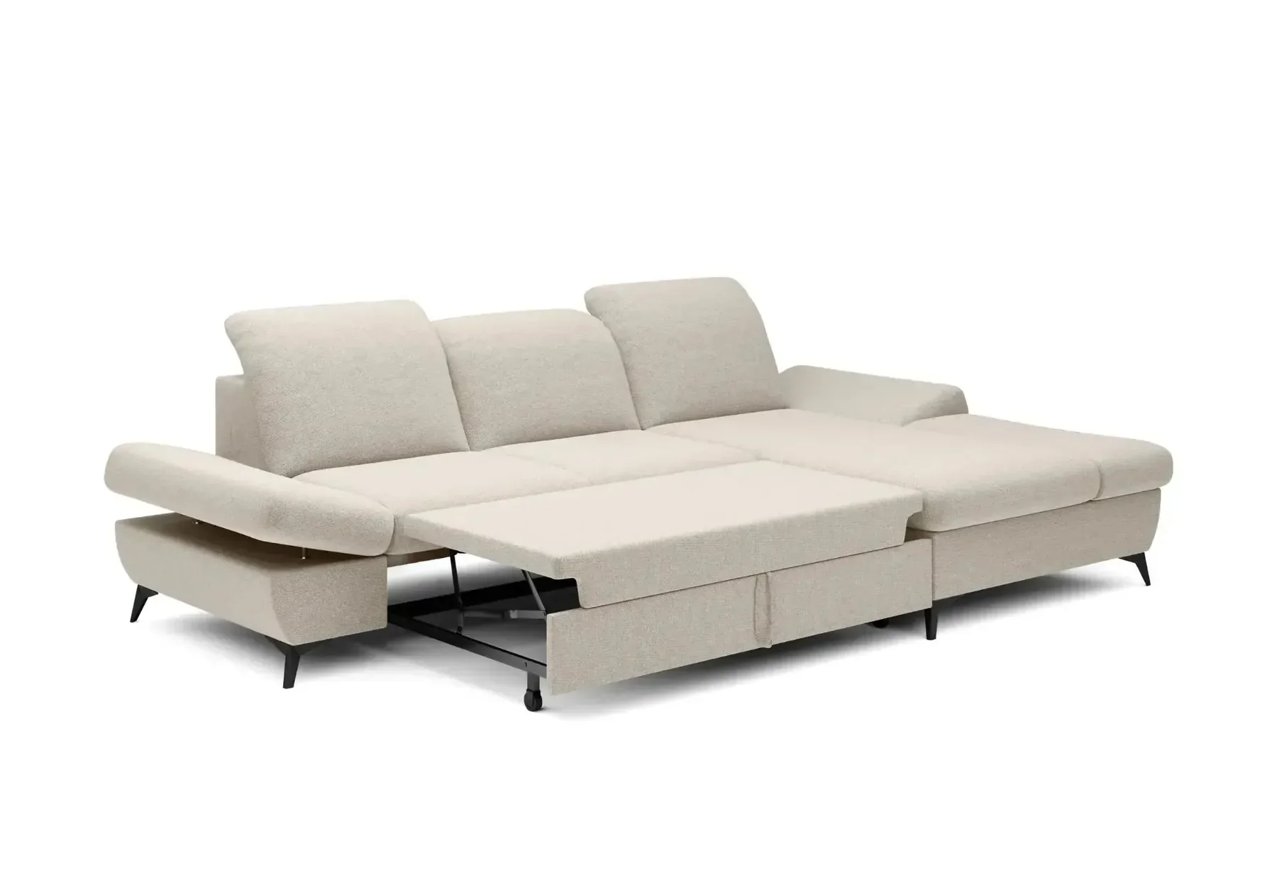 Livia - Canapé D'Angle Convertible Tissu Chiné 4 Places - Droit - Image 6