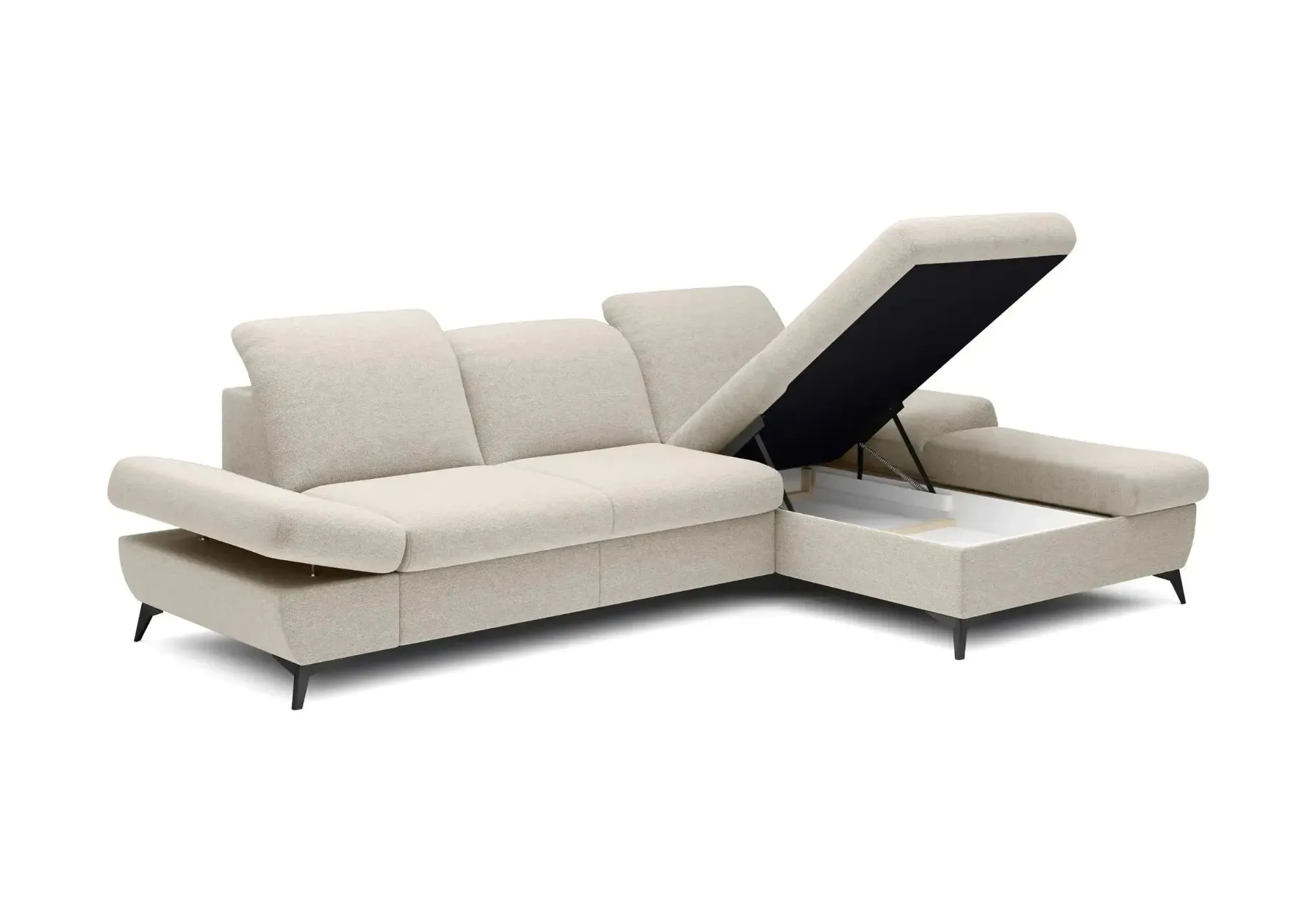Livia - Canapé D'Angle Convertible Tissu Chiné 4 Places - Droit - Image 9