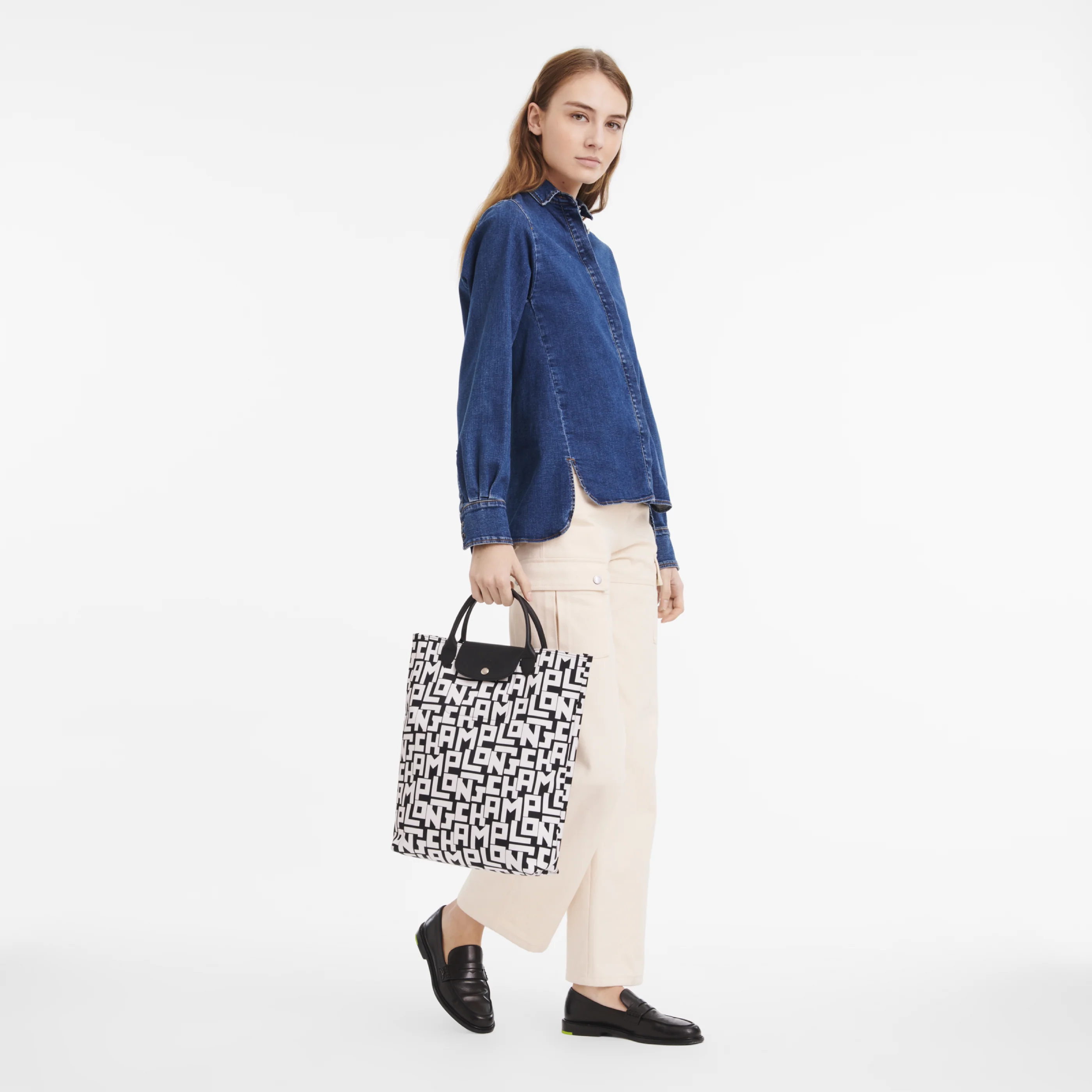Sac Cabas M - Le Pliage Lgp - Noir/Blanc - Image 2