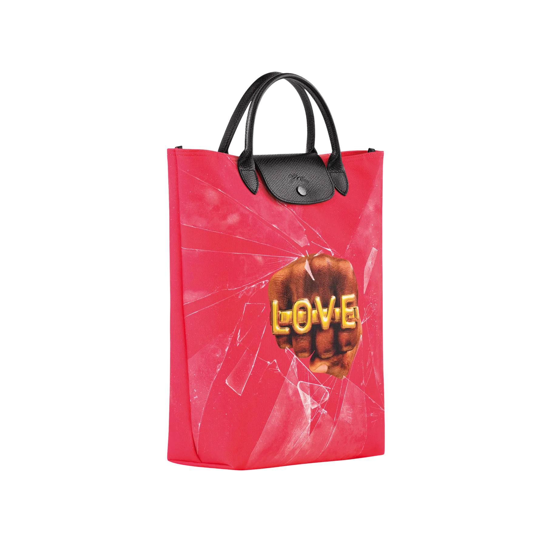 Sac Cabas M Longchamp X Toiletpaper - Le Pliage Love - Rouge - Image 3