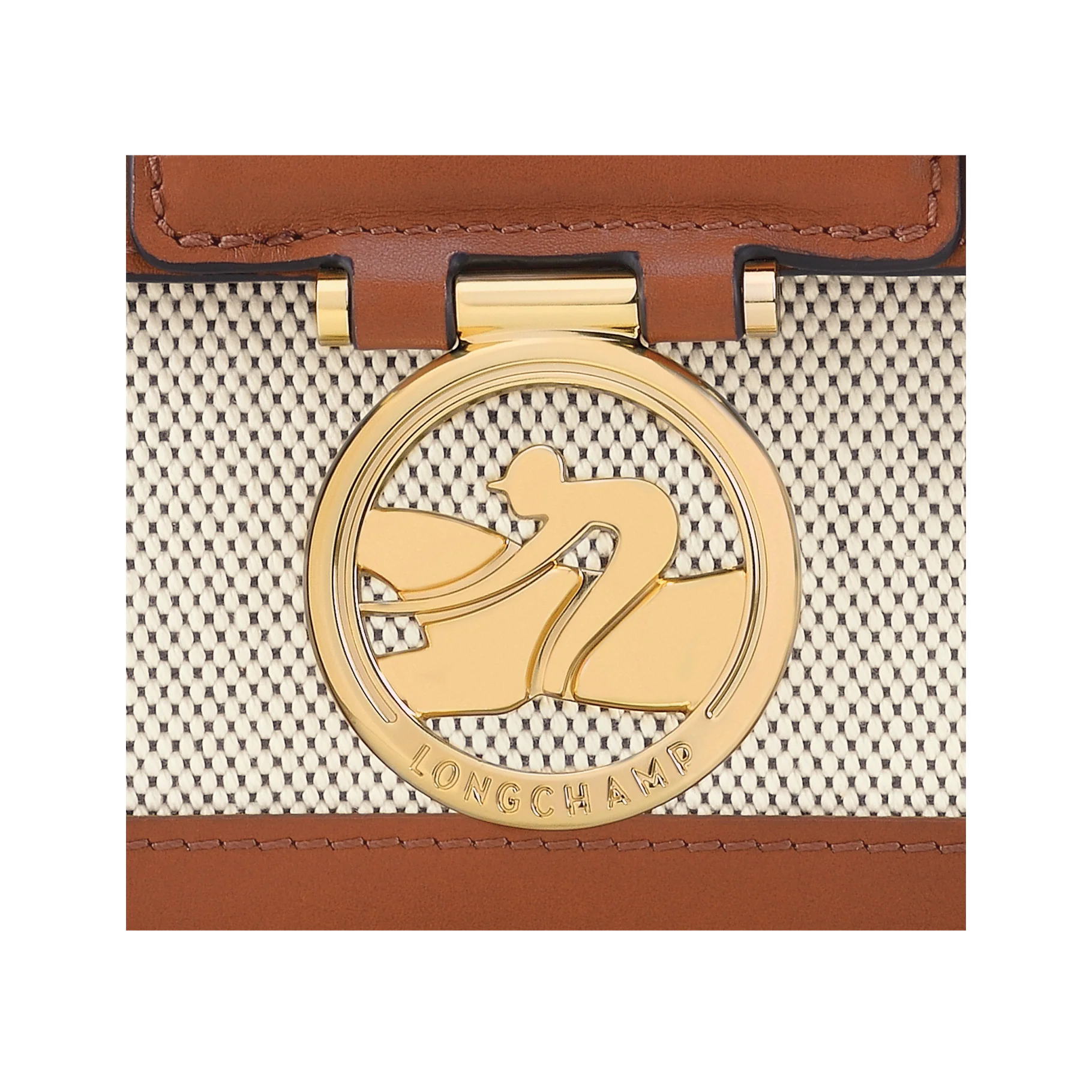 Sac Bandoulière S - Box-Trot Toile - Cognac - Image 6