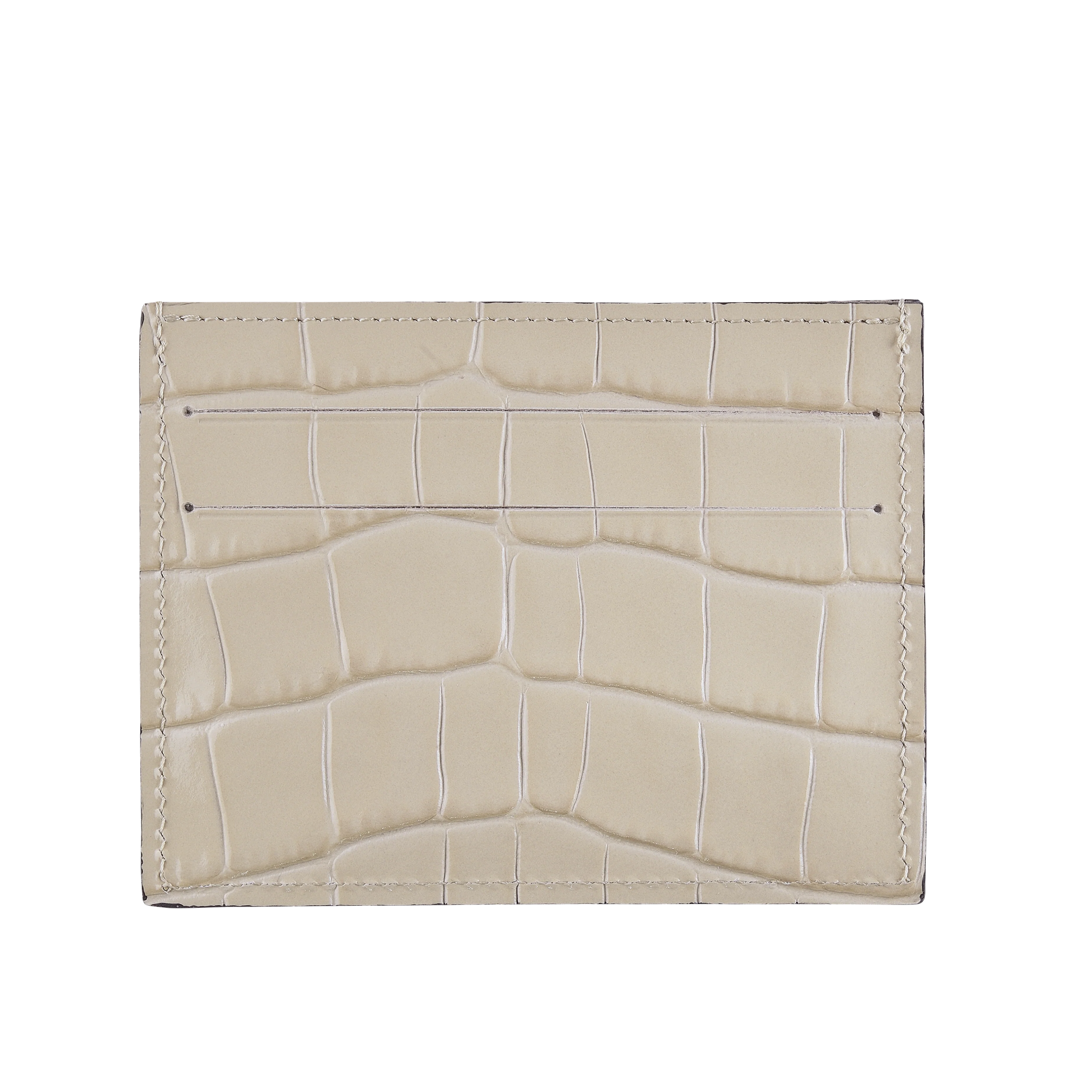 Porte-Cartes - Le Pliage Cuir Croco - Craie - Image 2