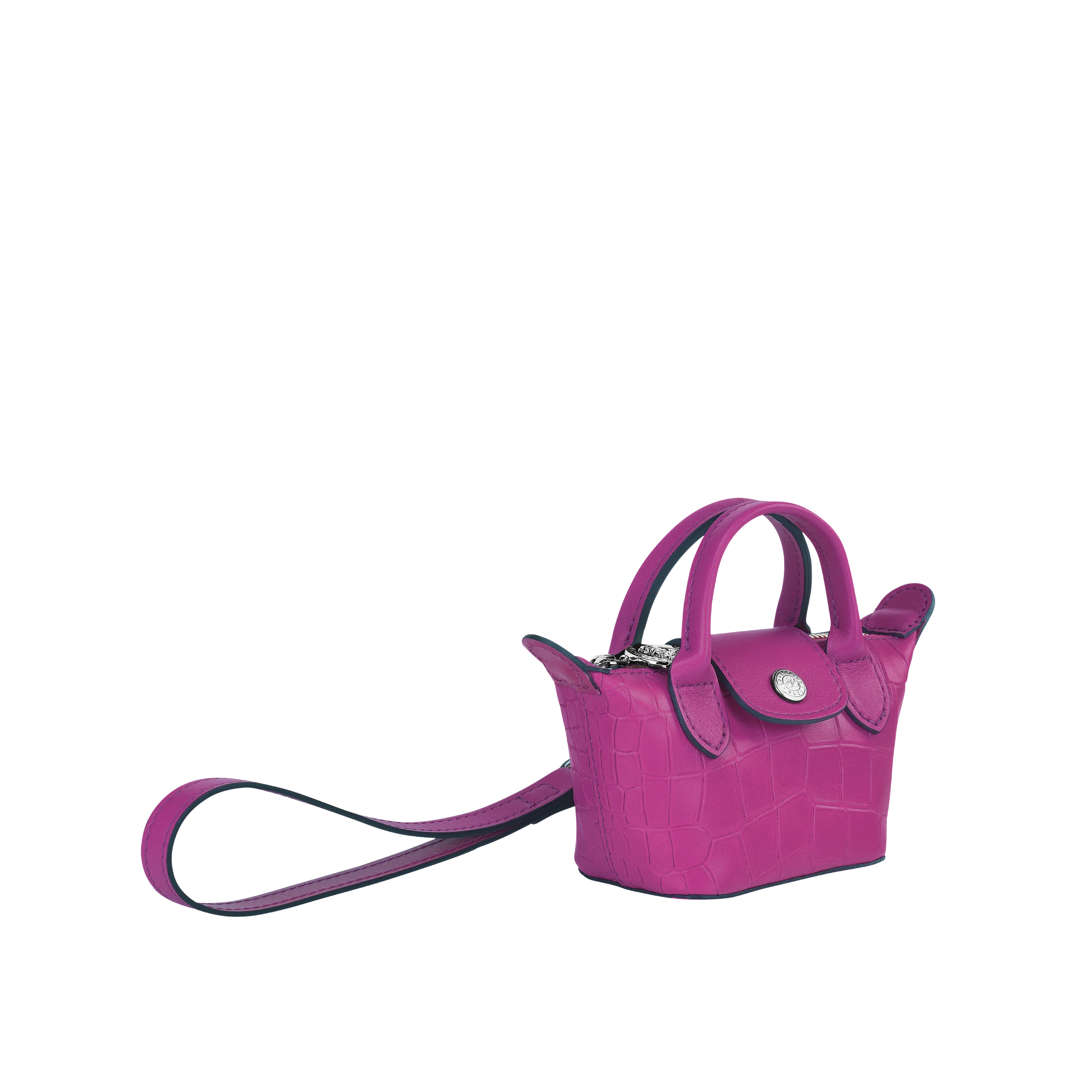 Nano Pliage - Le Pliage Cuir Croco - Fuchsia - Image 2