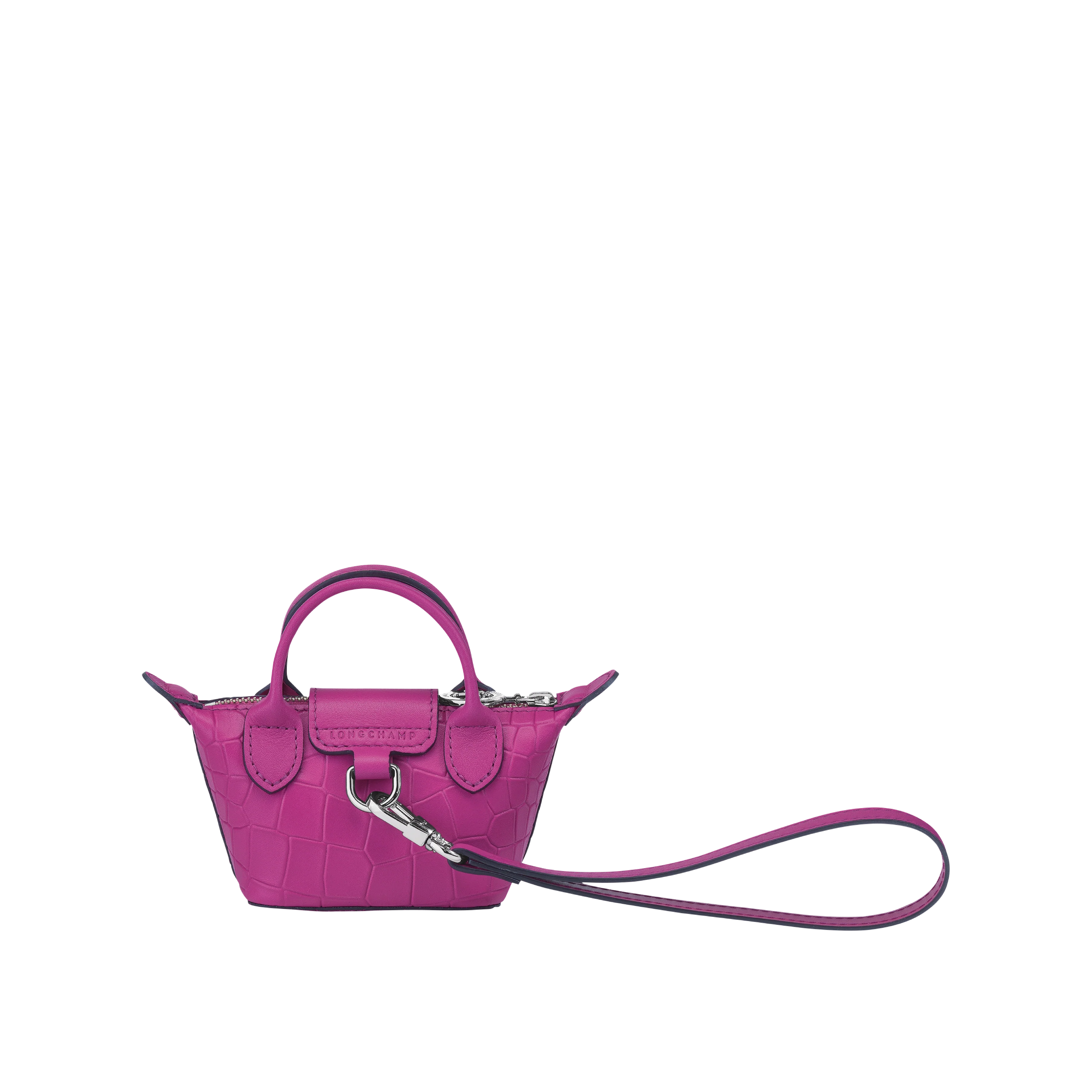Nano Pliage - Le Pliage Cuir Croco - Fuchsia - Image 3