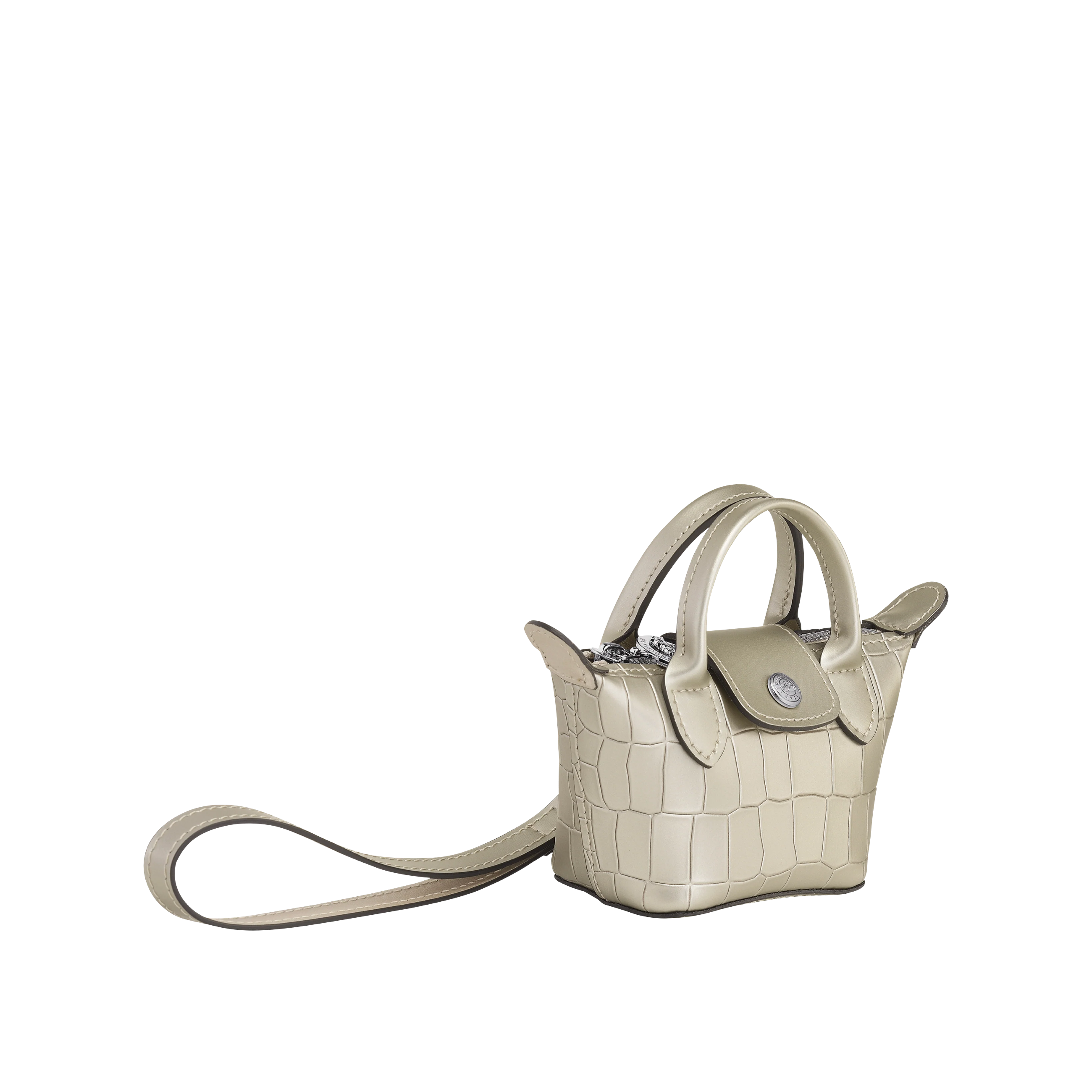 Nano Pliage - Le Pliage Cuir Croco - Platine - Image 2