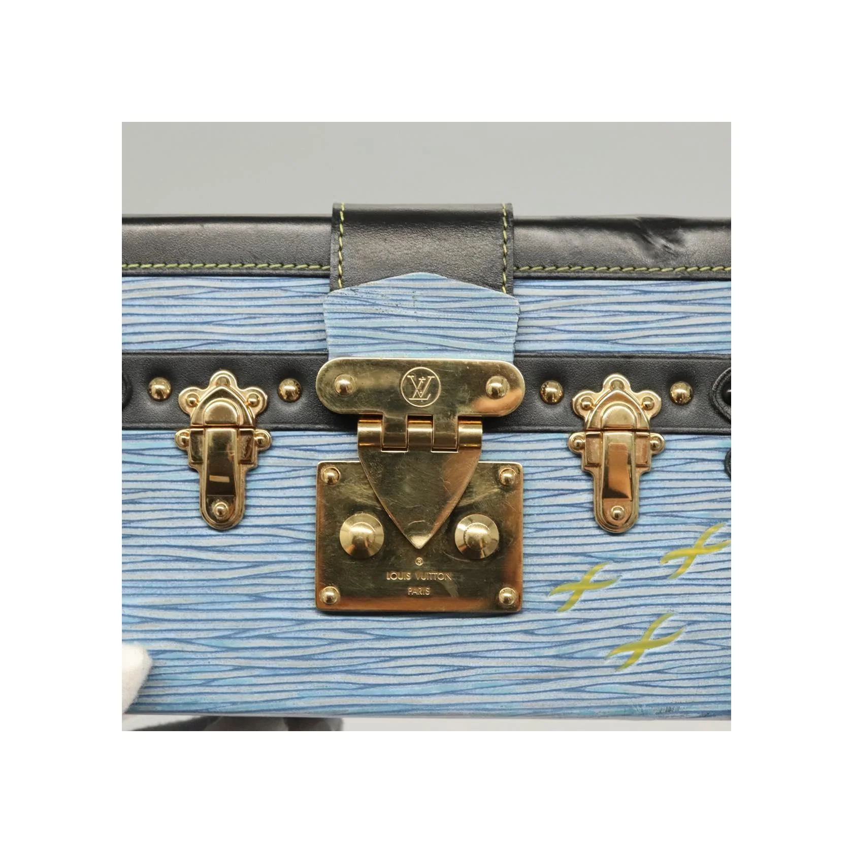 Sac À Main Louis Vuitton Petite Malle - Blue - Image 13
