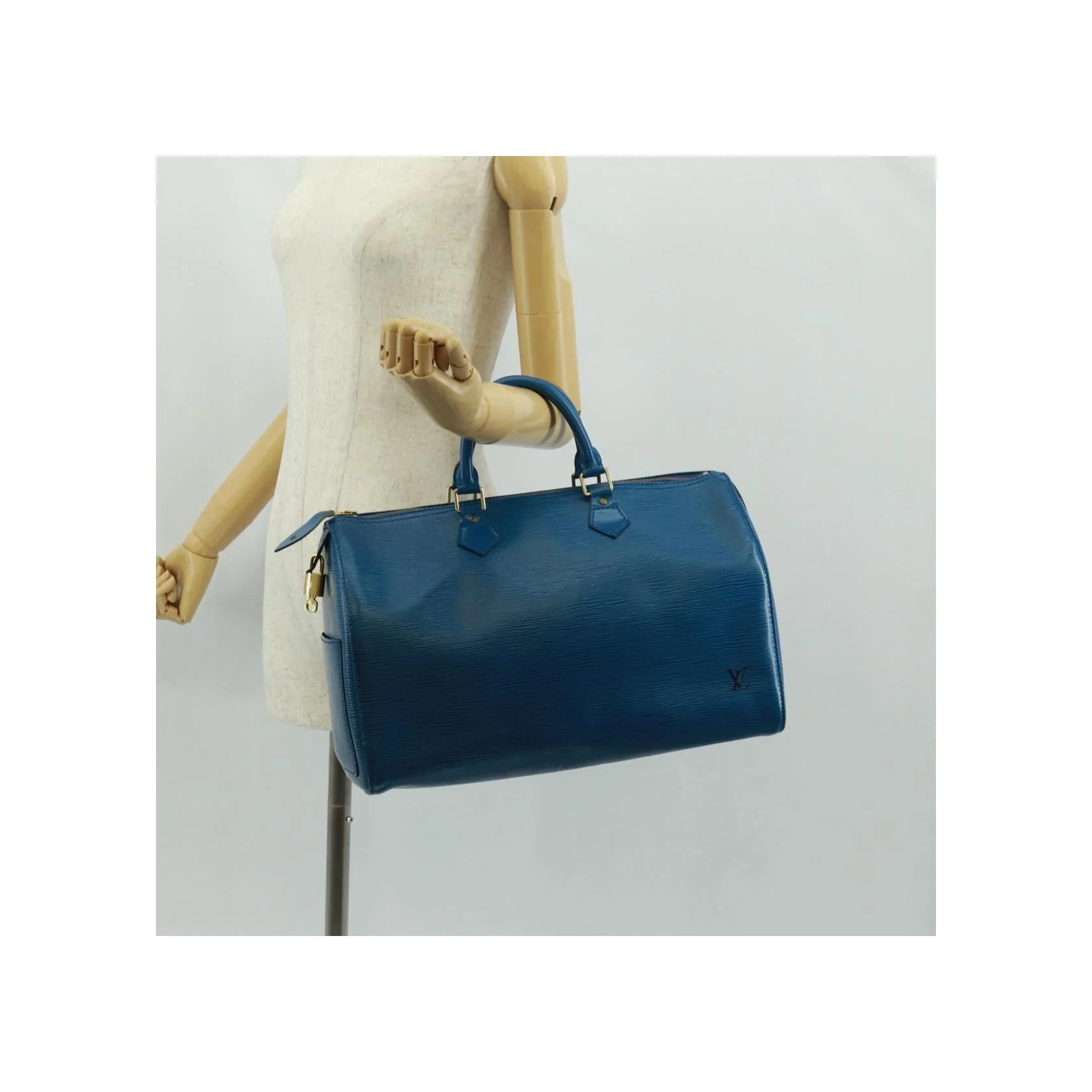 Sac À Main Louis Vuitton Speedy - Blue - Image 15
