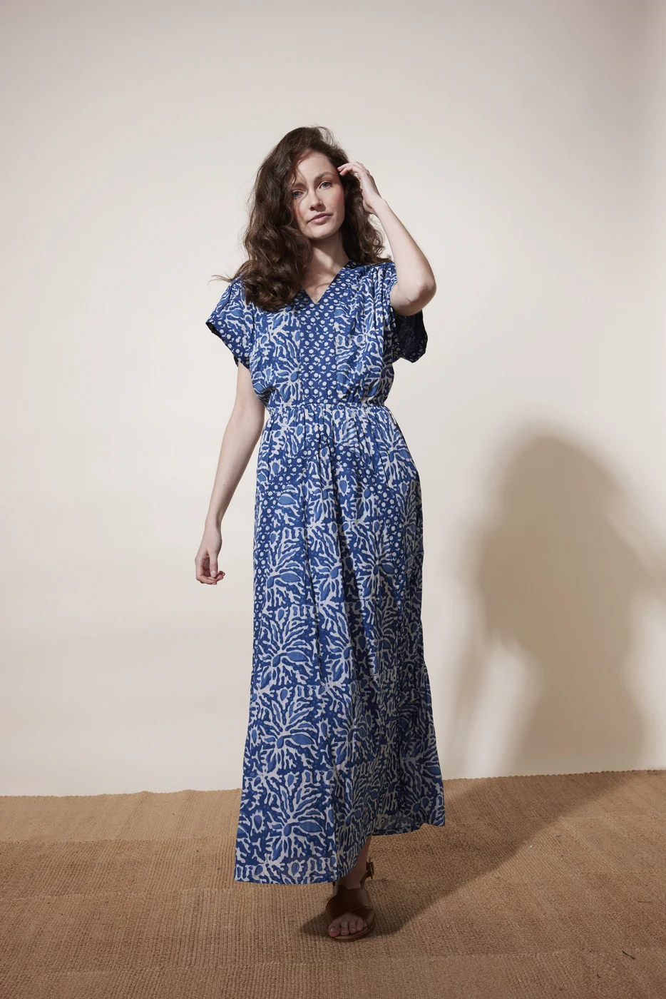 Robe Dishka - Mud Print Bleu - Image 2