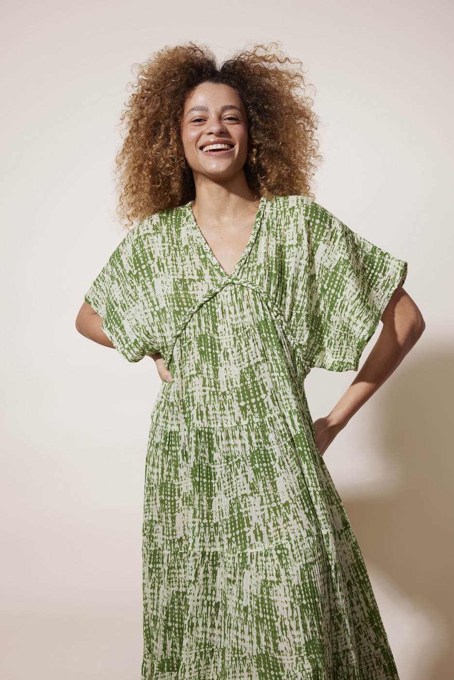 Robe Varenne - Print Vert - Image 2