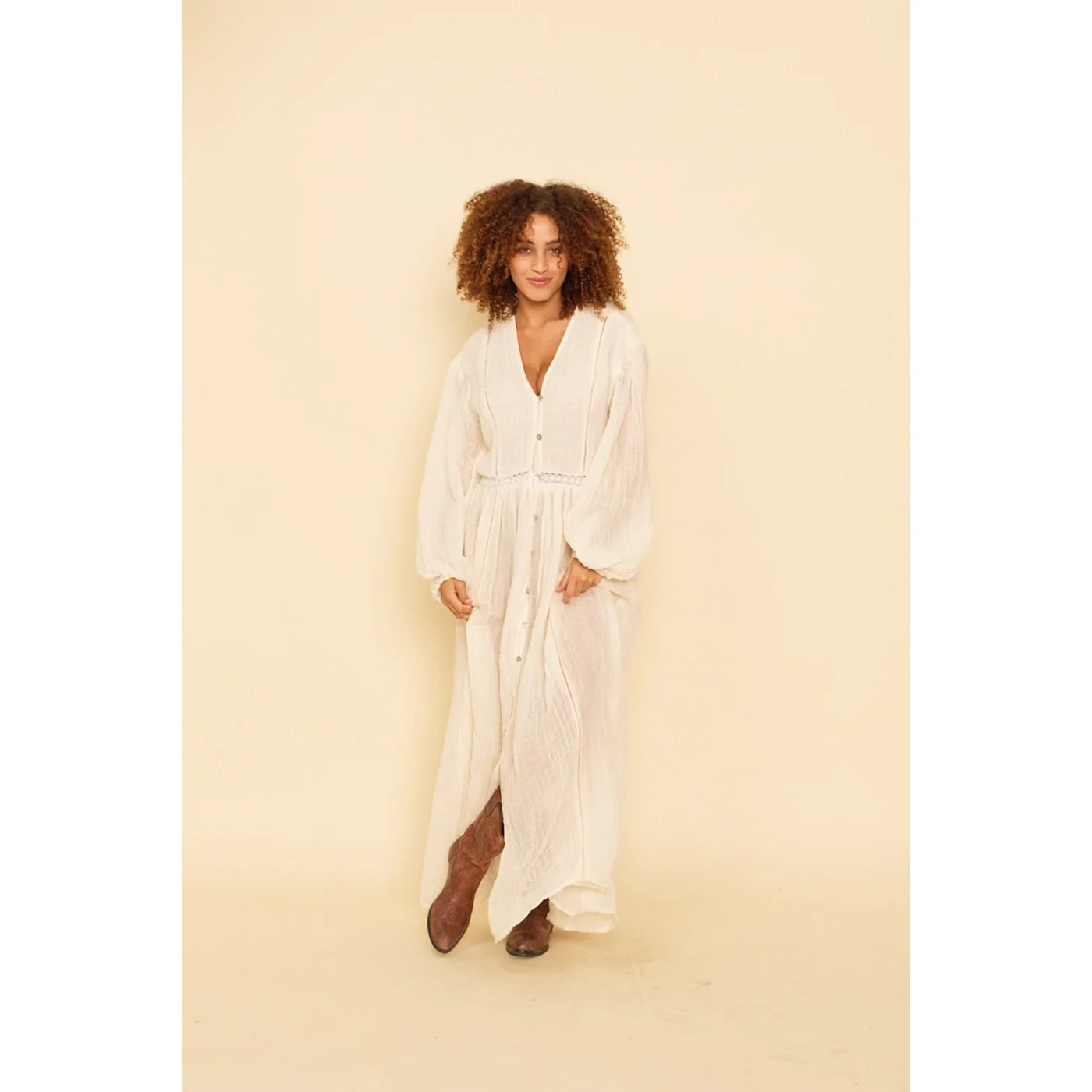 Robe Ykonic - Ecru - Image 3