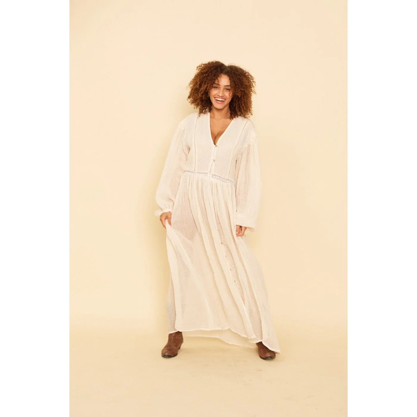 Robe Ykonic - Ecru - Image 4