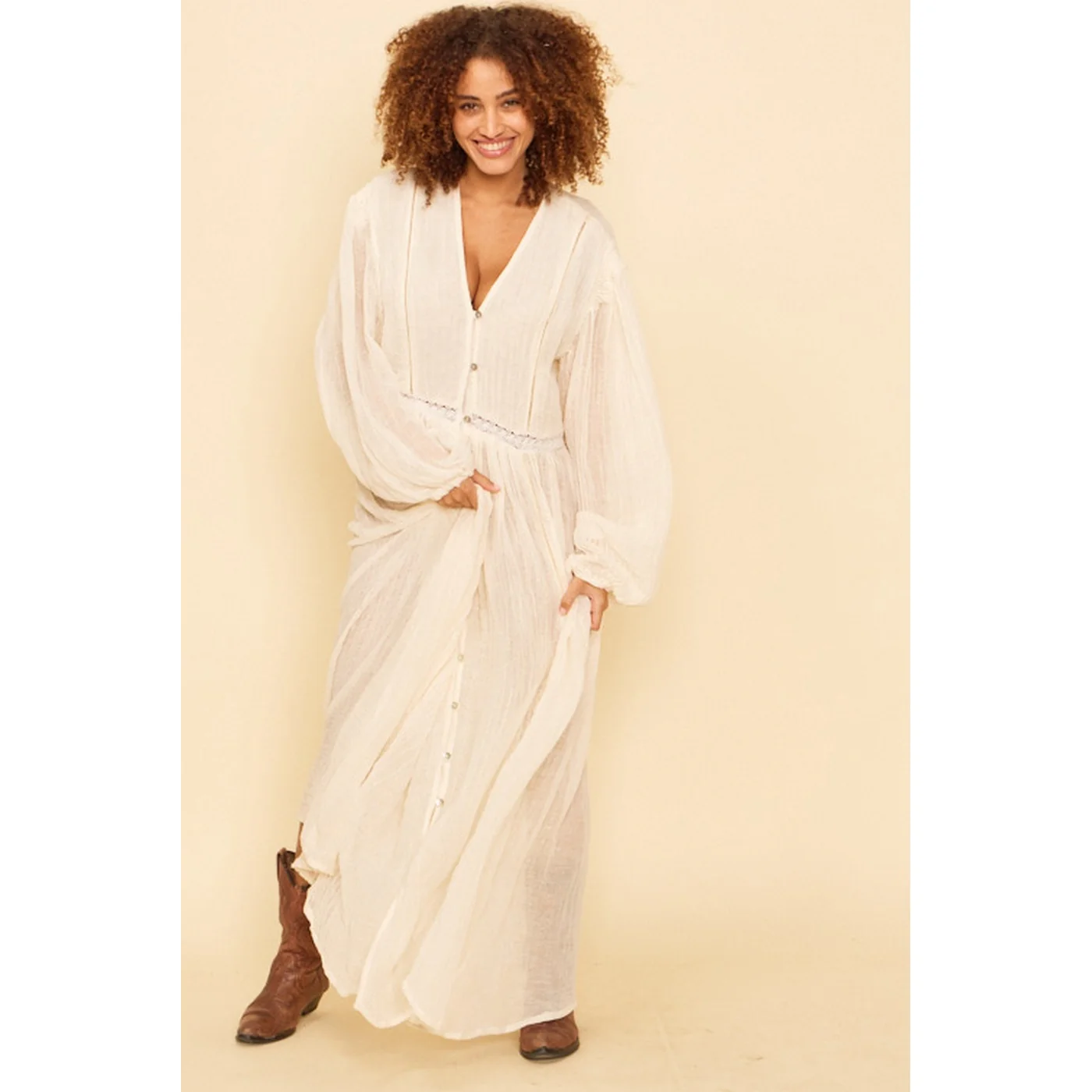 Robe Ykonic - Ecru - Image 5