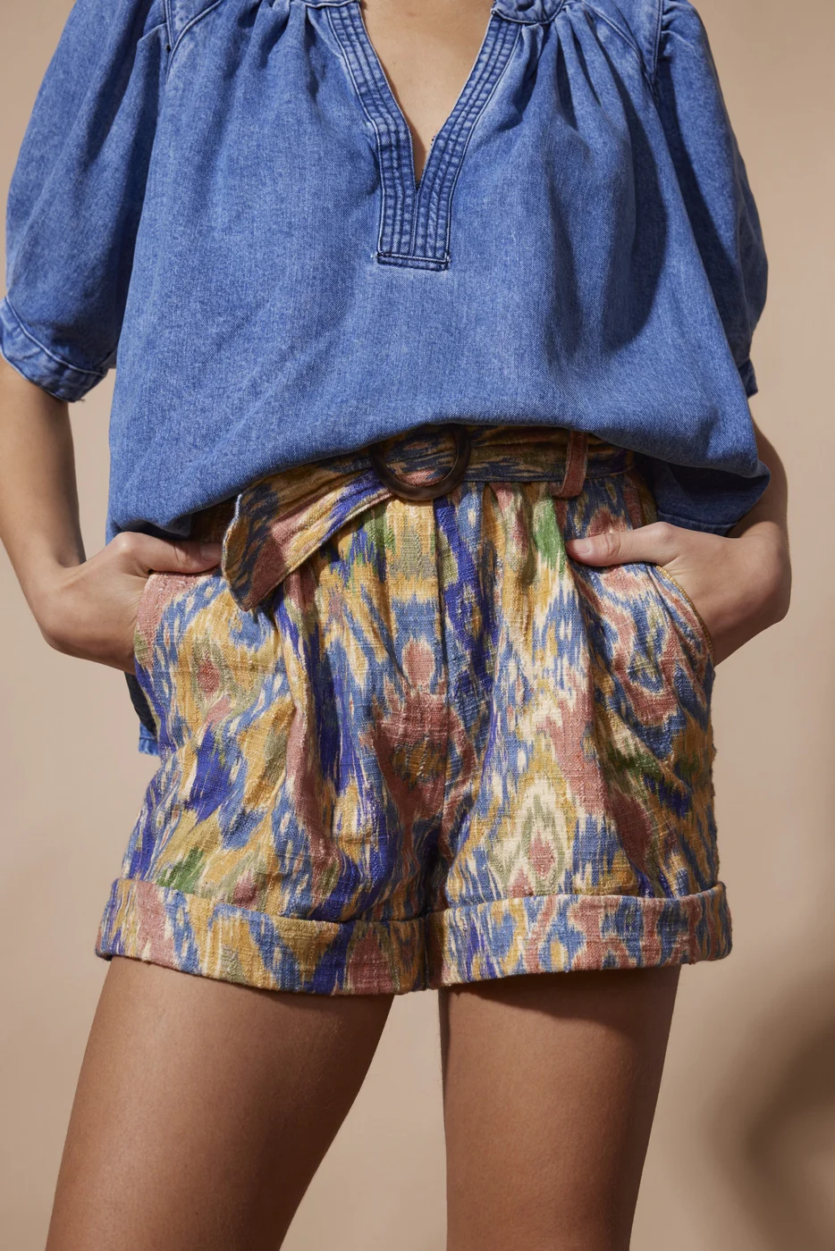 Short Shilene - Ikat Bleu - Image 2