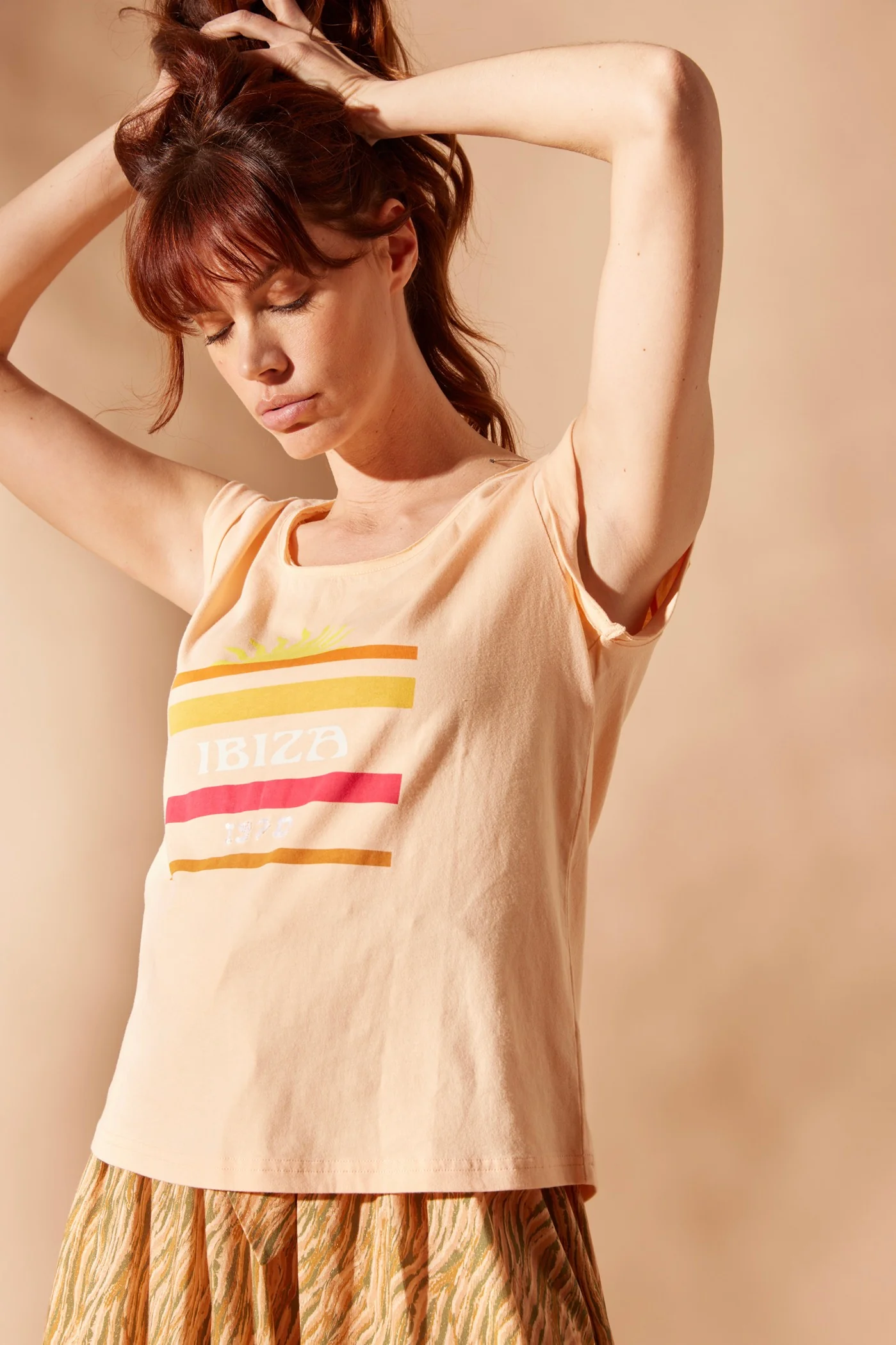 T-Shirt Teebiza - Peche - Image 2