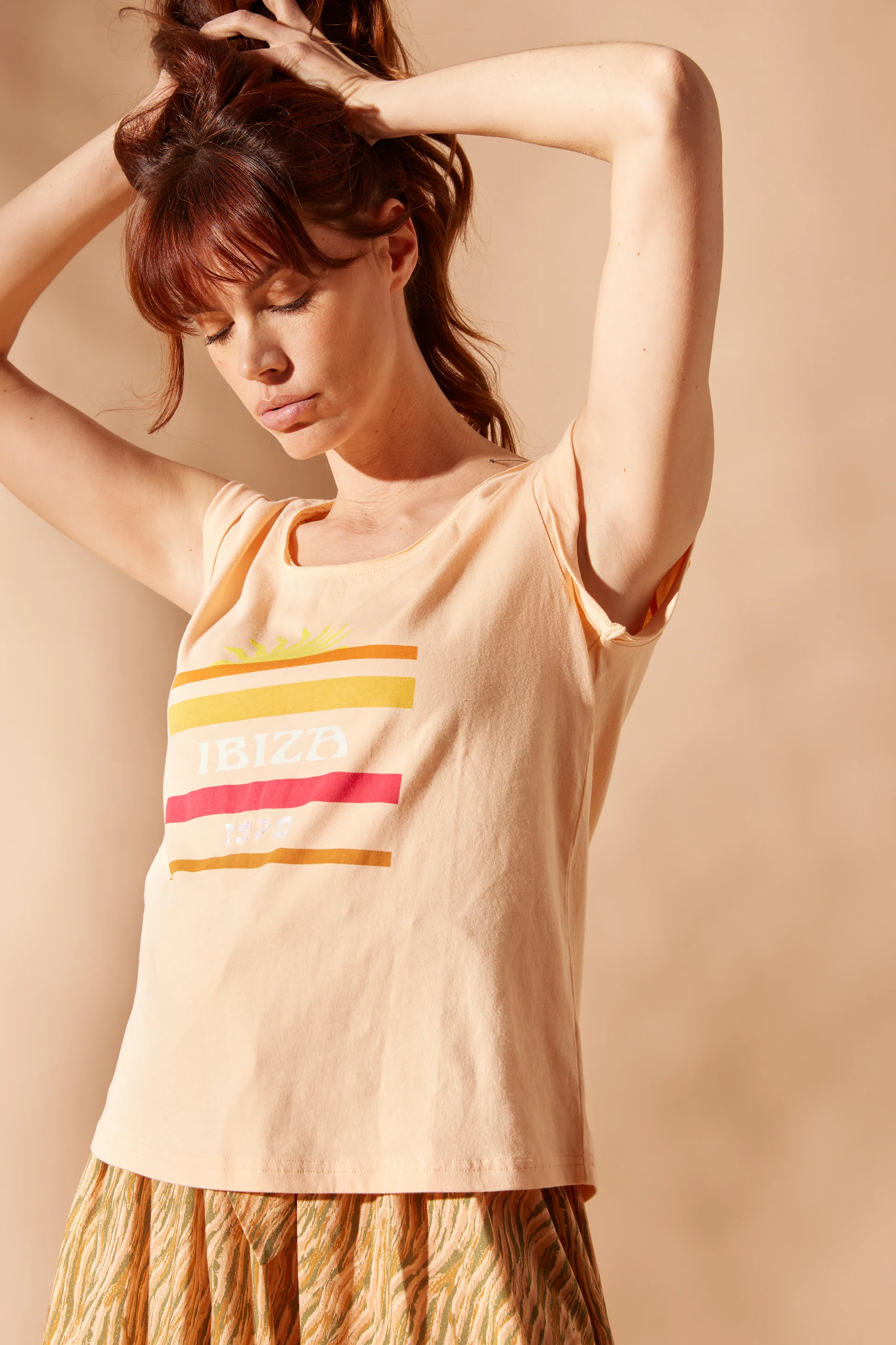 T-Shirt Teebiza - Peche - Image 5