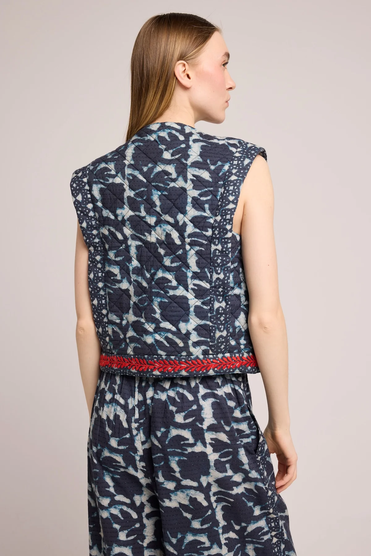 Veste Sans Manche Mazan - Print Bleu - Image 3