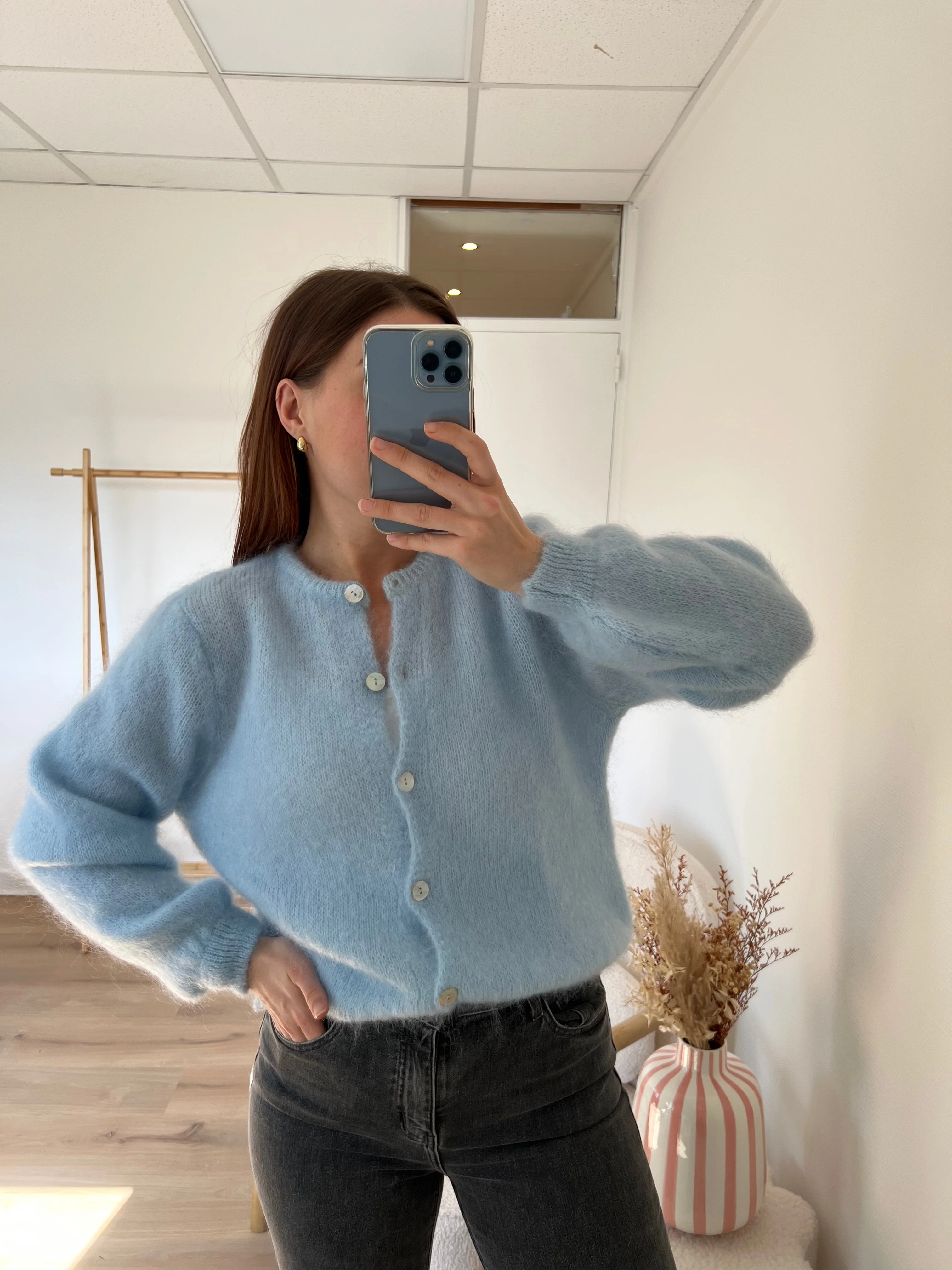 Maille En Laine Bianca Bleu Glacier - Image 9