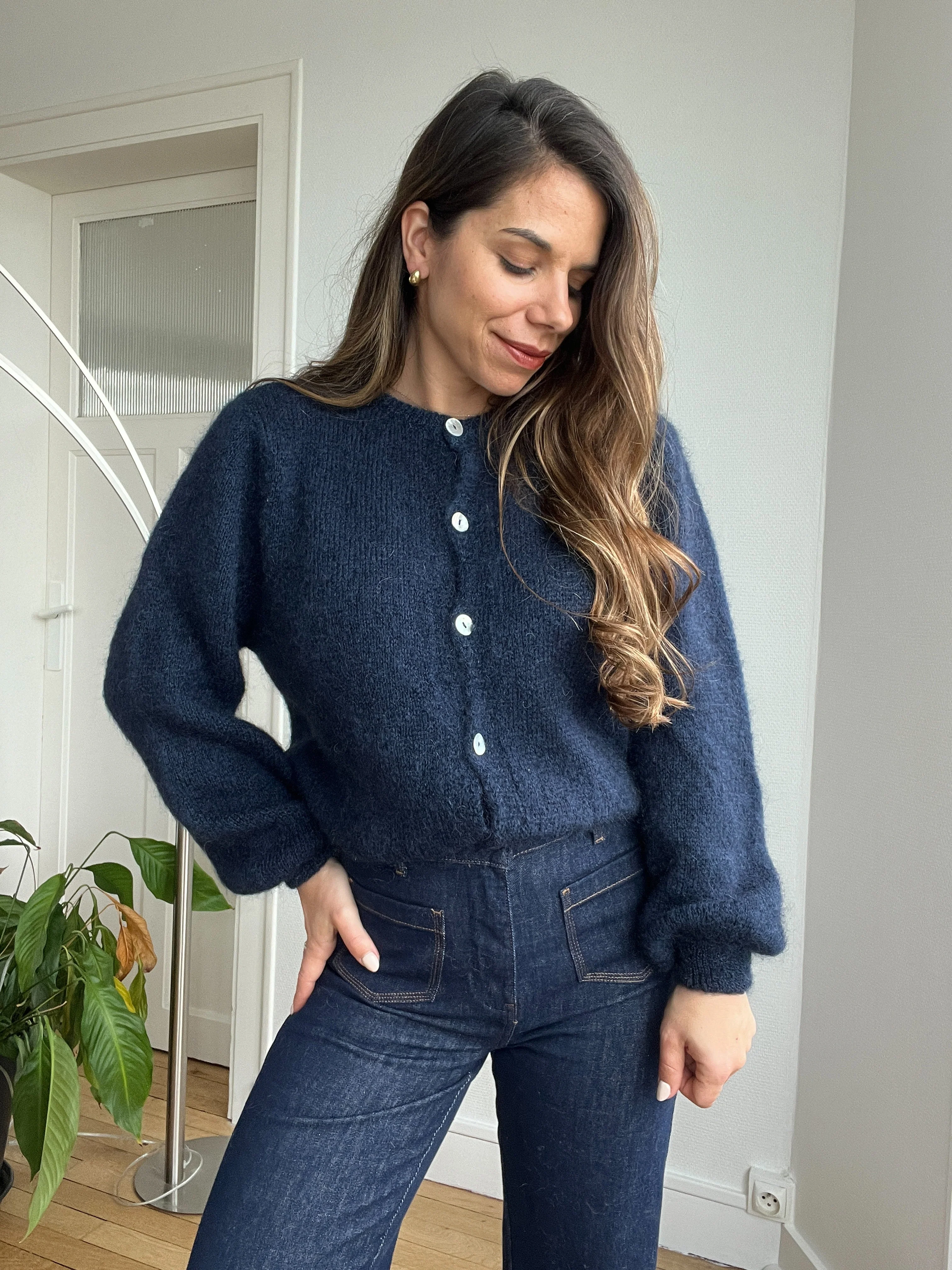 Maille En Laine Bianca Bleu Marine - Image 2