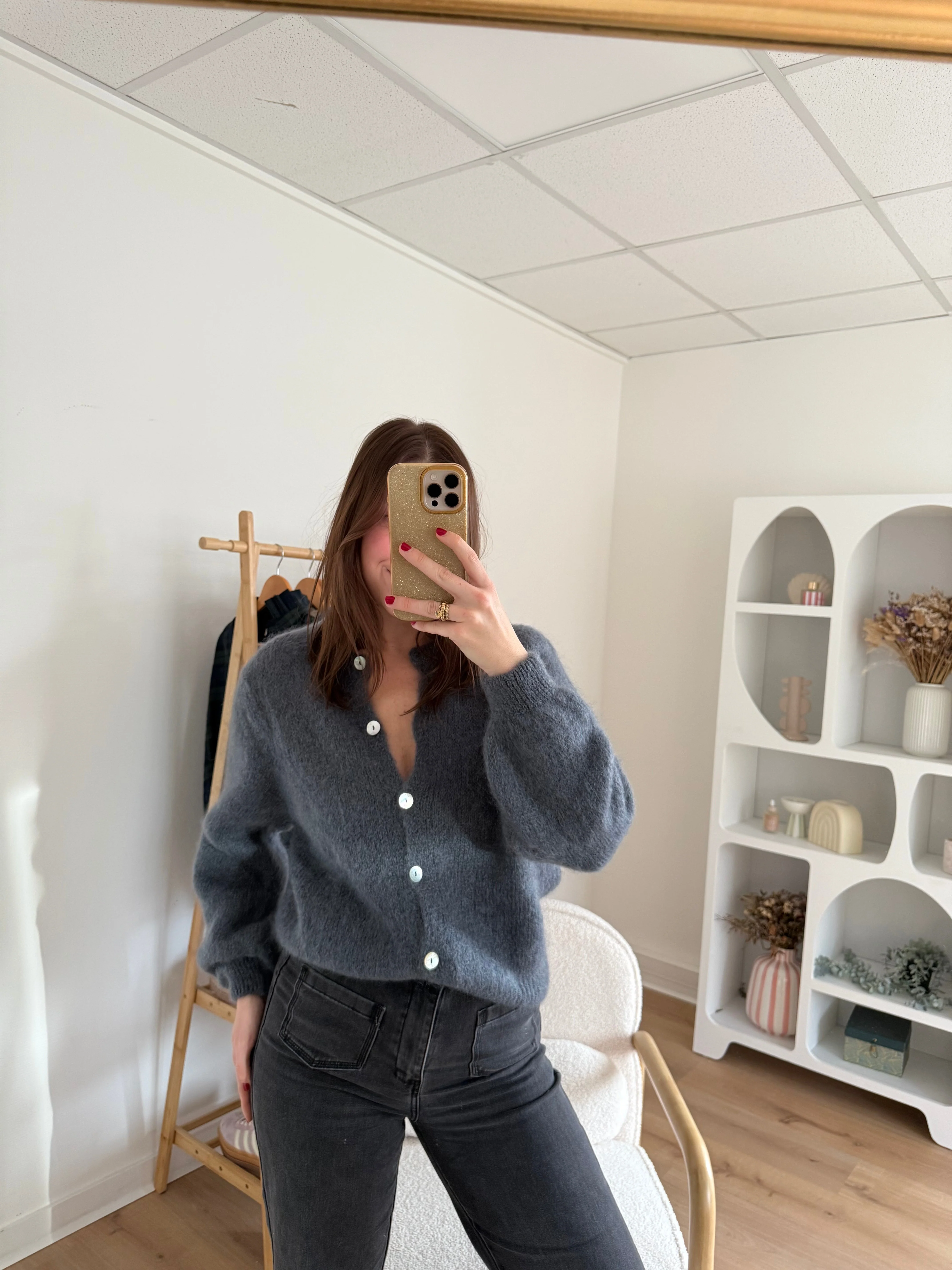Maille En Laine Bianca Gris Foncé - Image 6