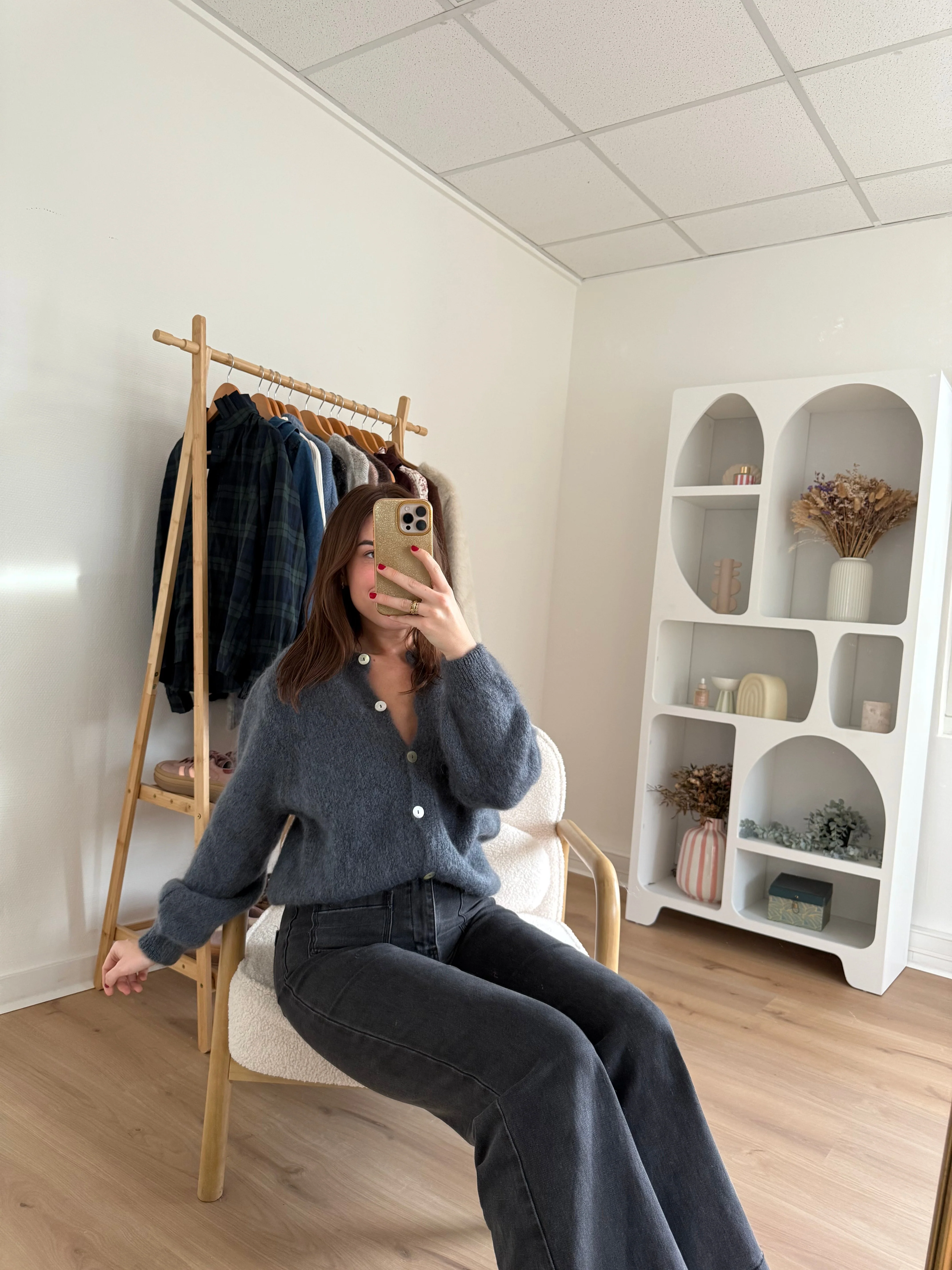 Maille En Laine Bianca Gris Foncé - Image 9