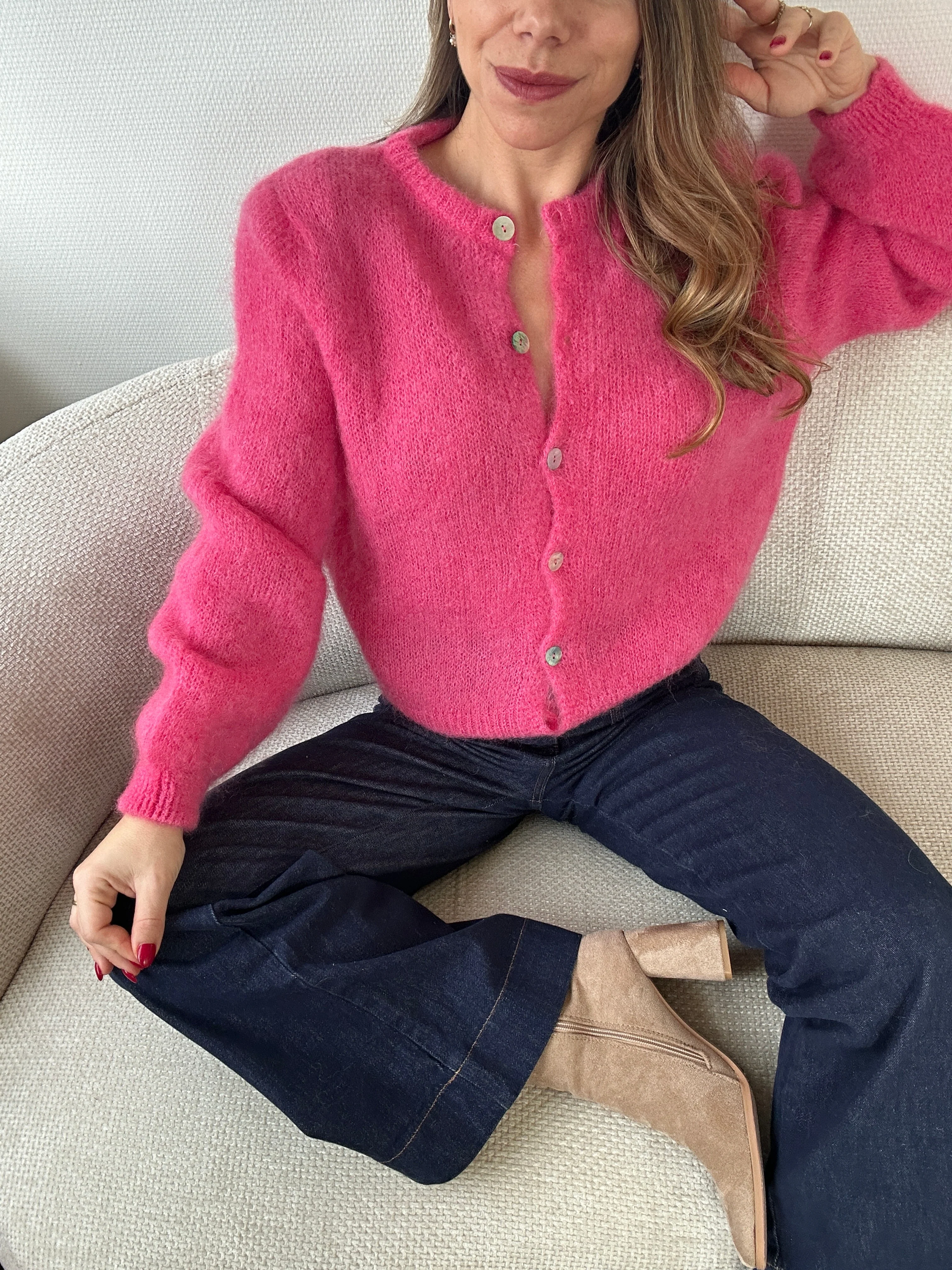 Maille En Laine Bianca Rose Bonbon - Image 2