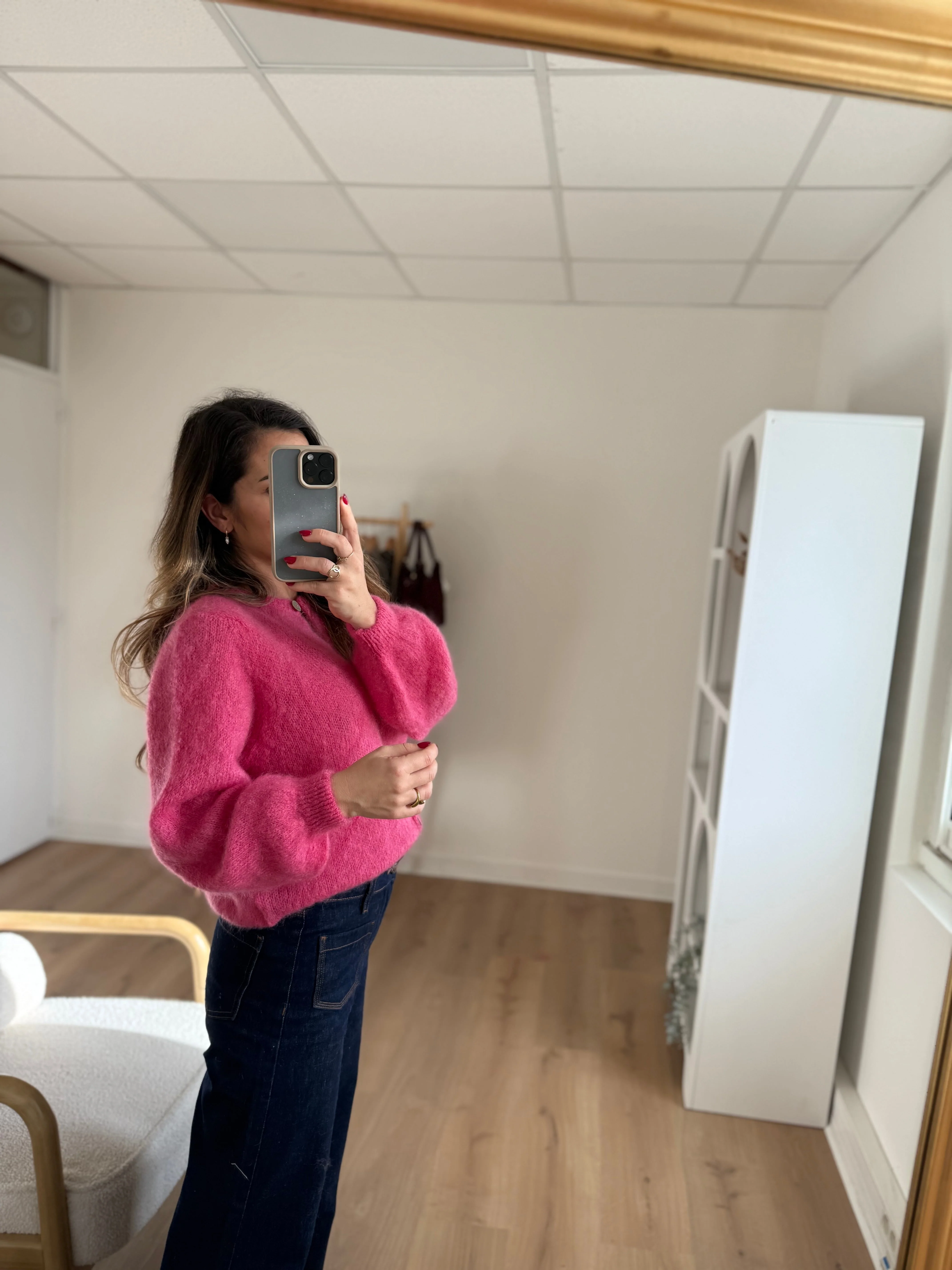 Maille En Laine Bianca Rose Bonbon - Image 3