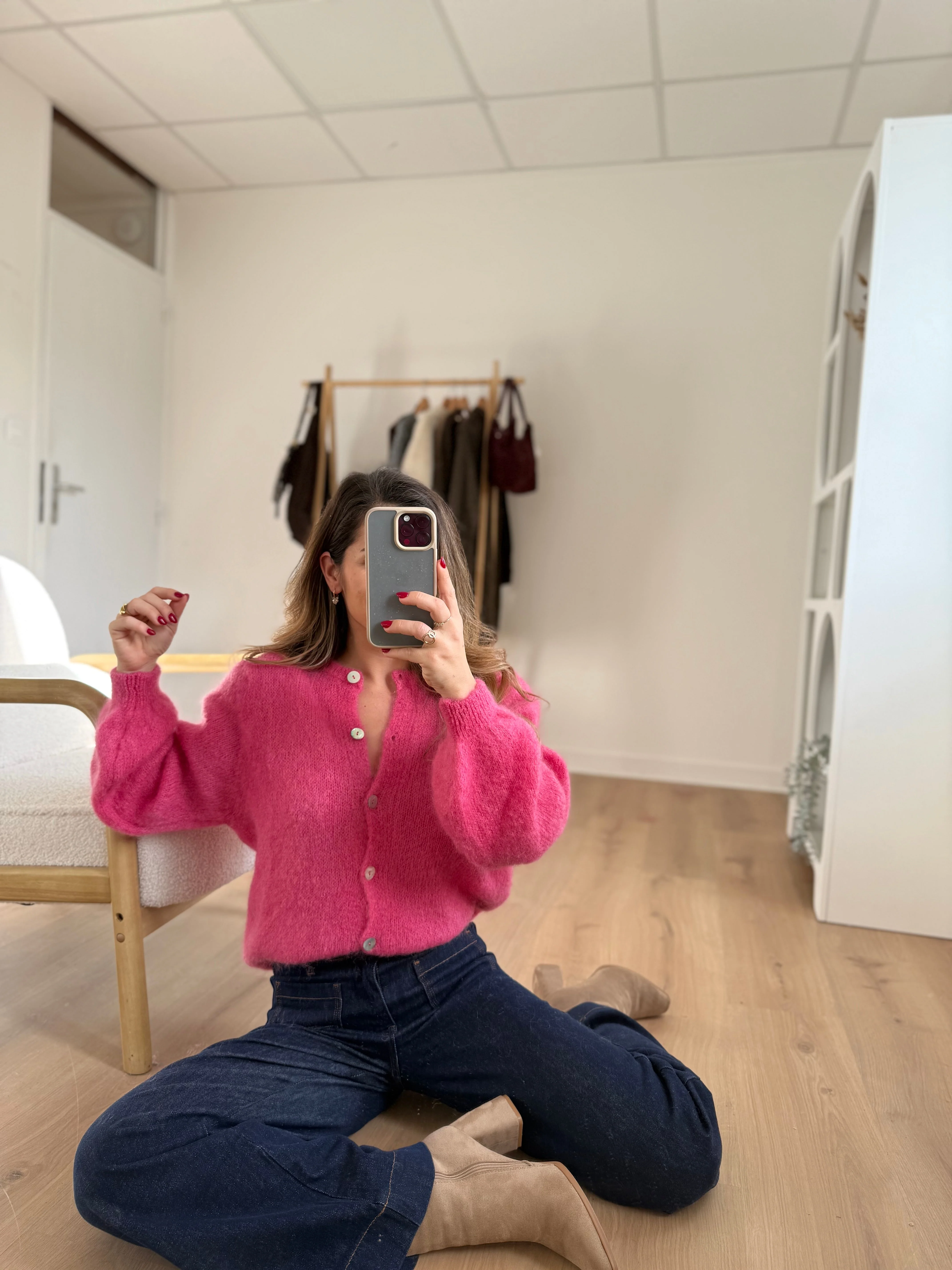 Maille En Laine Bianca Rose Bonbon - Image 6