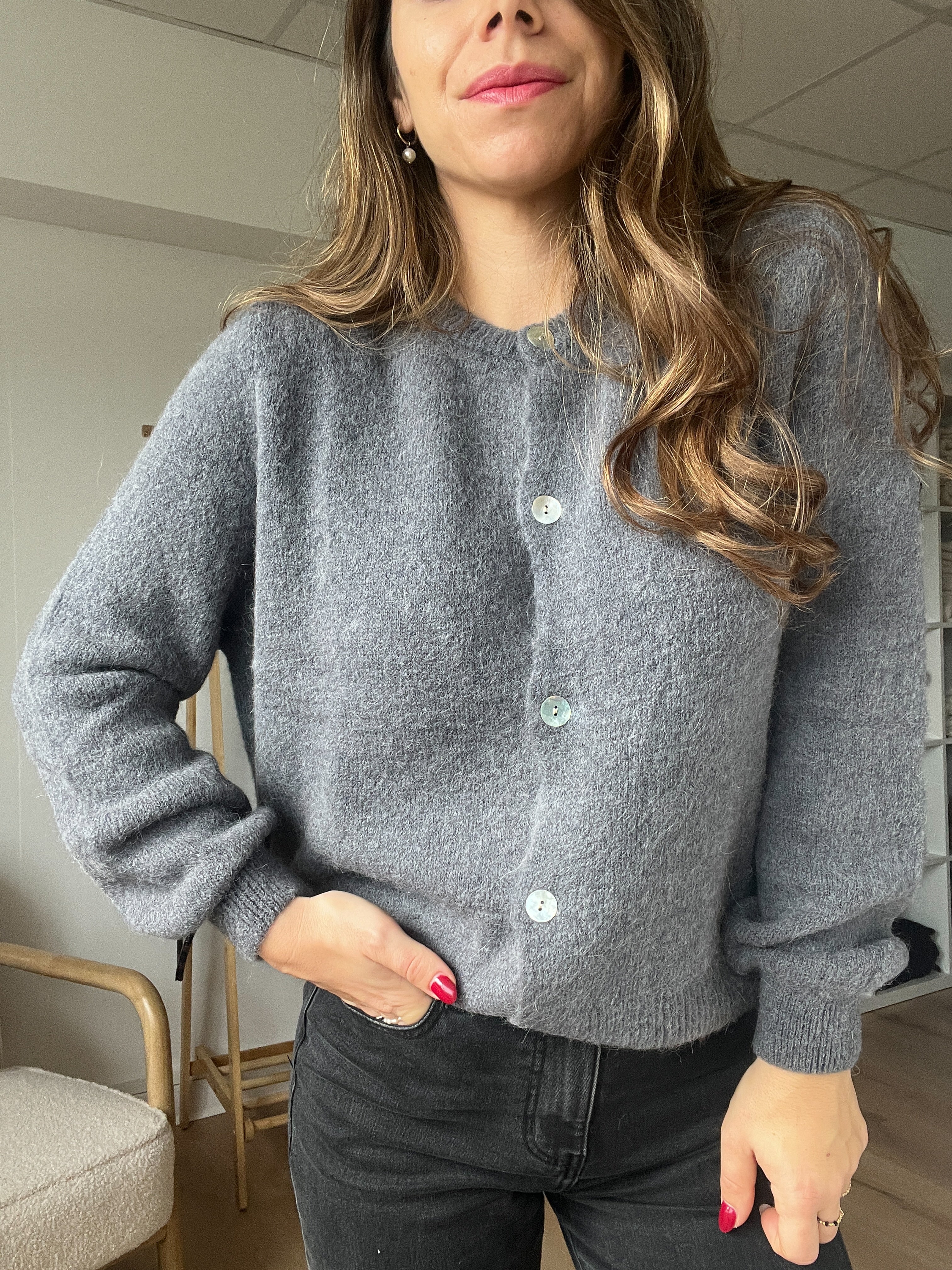 Maille En Laine Léonie Grise - Image 6