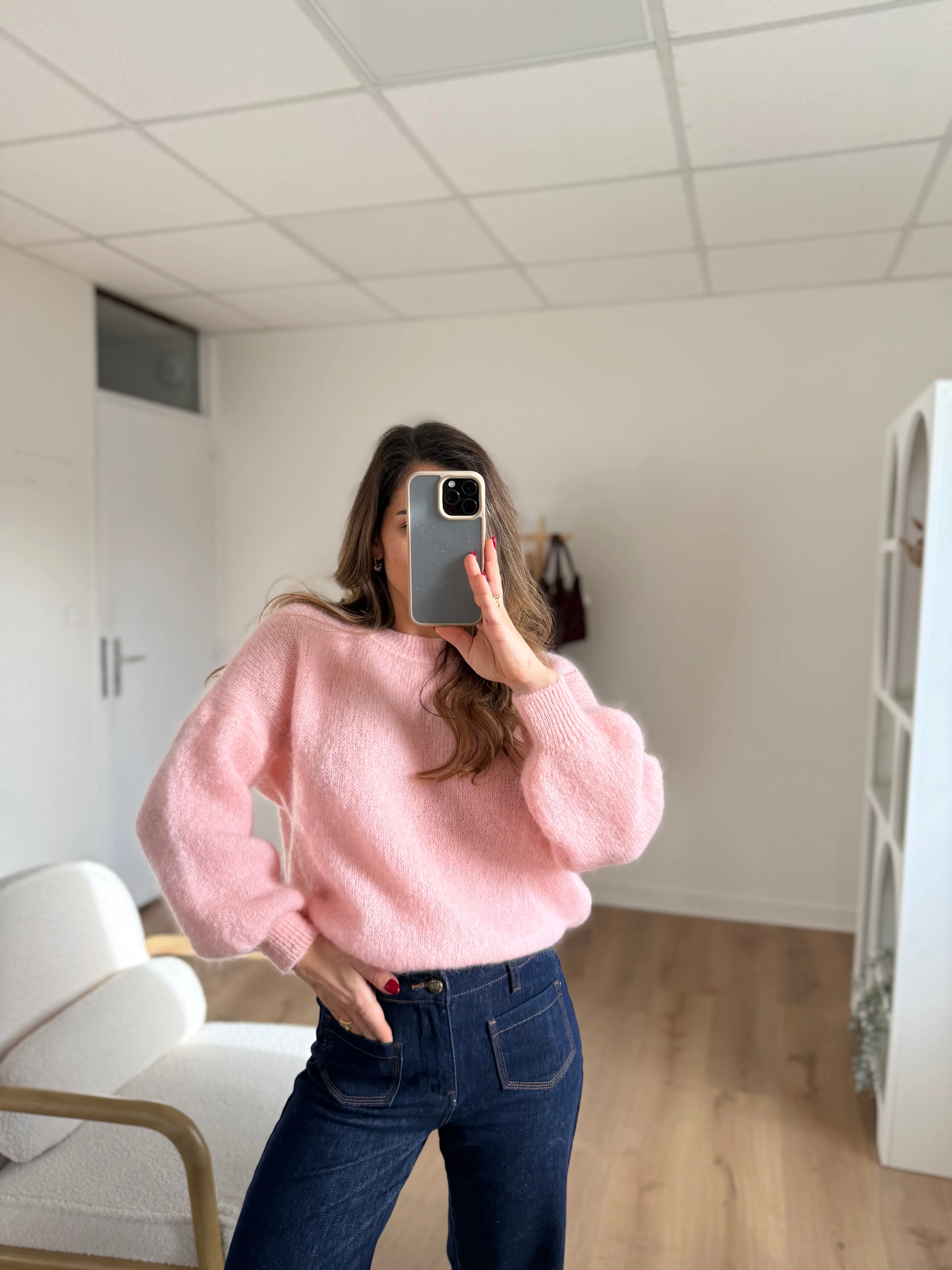 Maille En Mohair Et Laine Gaia Baby Pink - Image 11