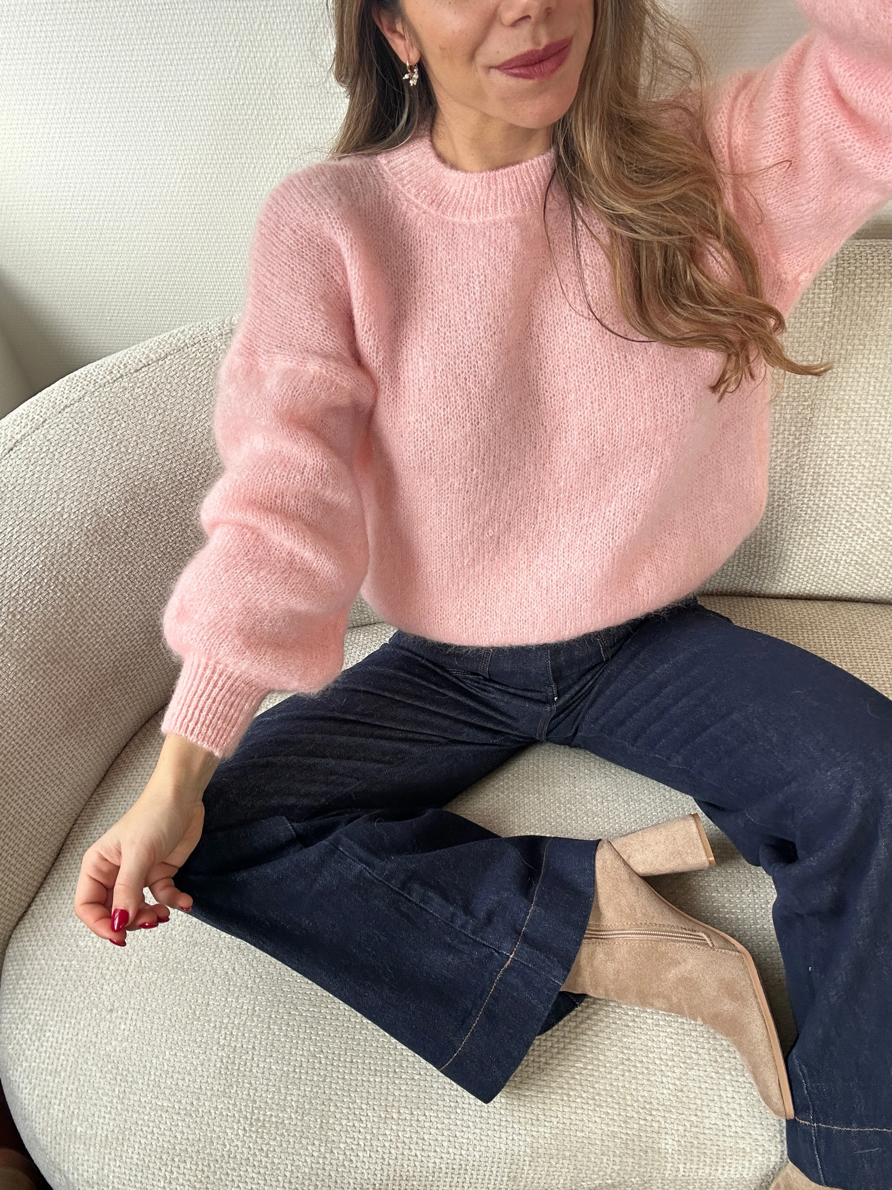 Maille En Mohair Et Laine Gaia Baby Pink - Image 3