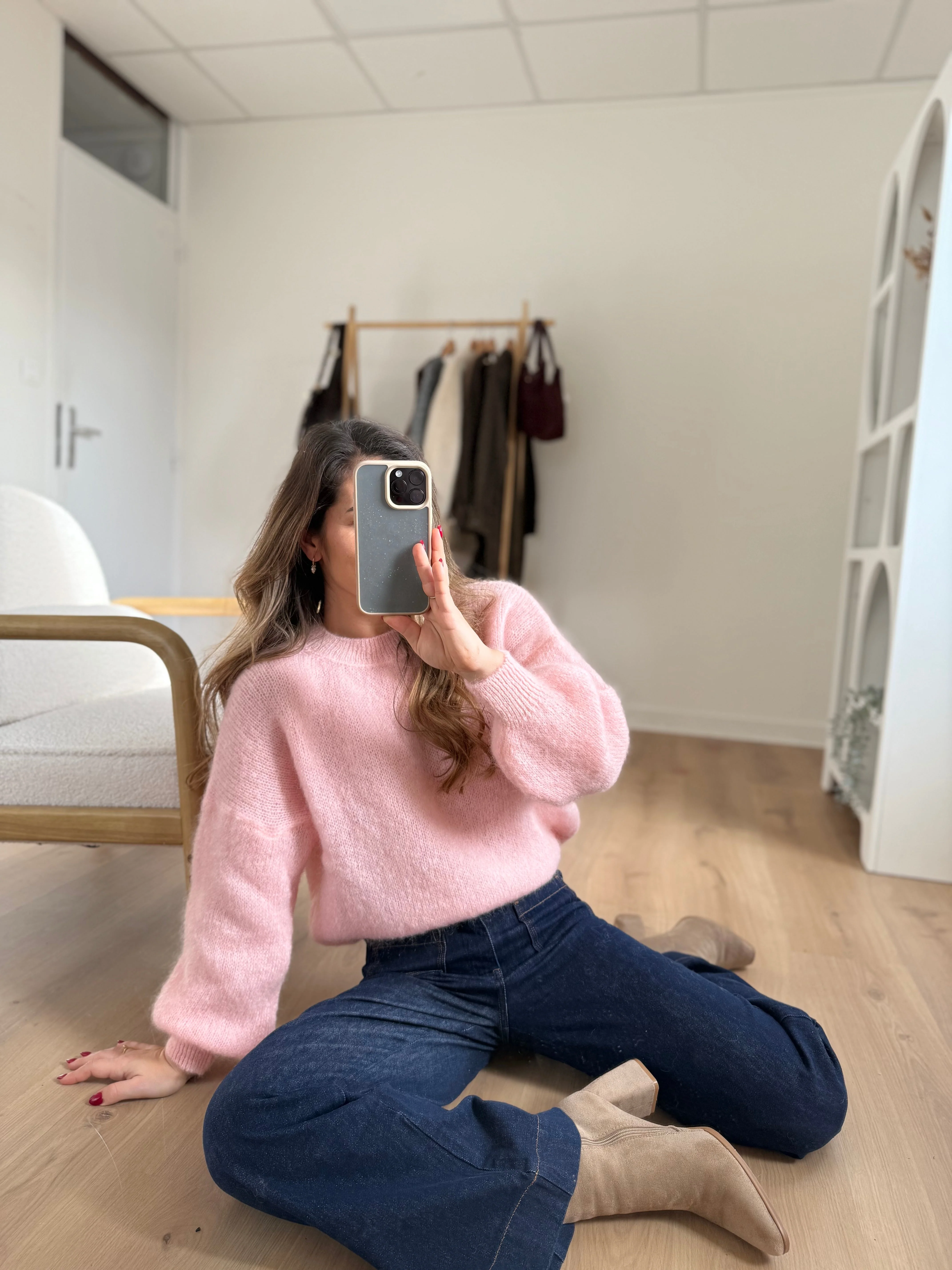 Maille En Mohair Et Laine Gaia Baby Pink - Image 4