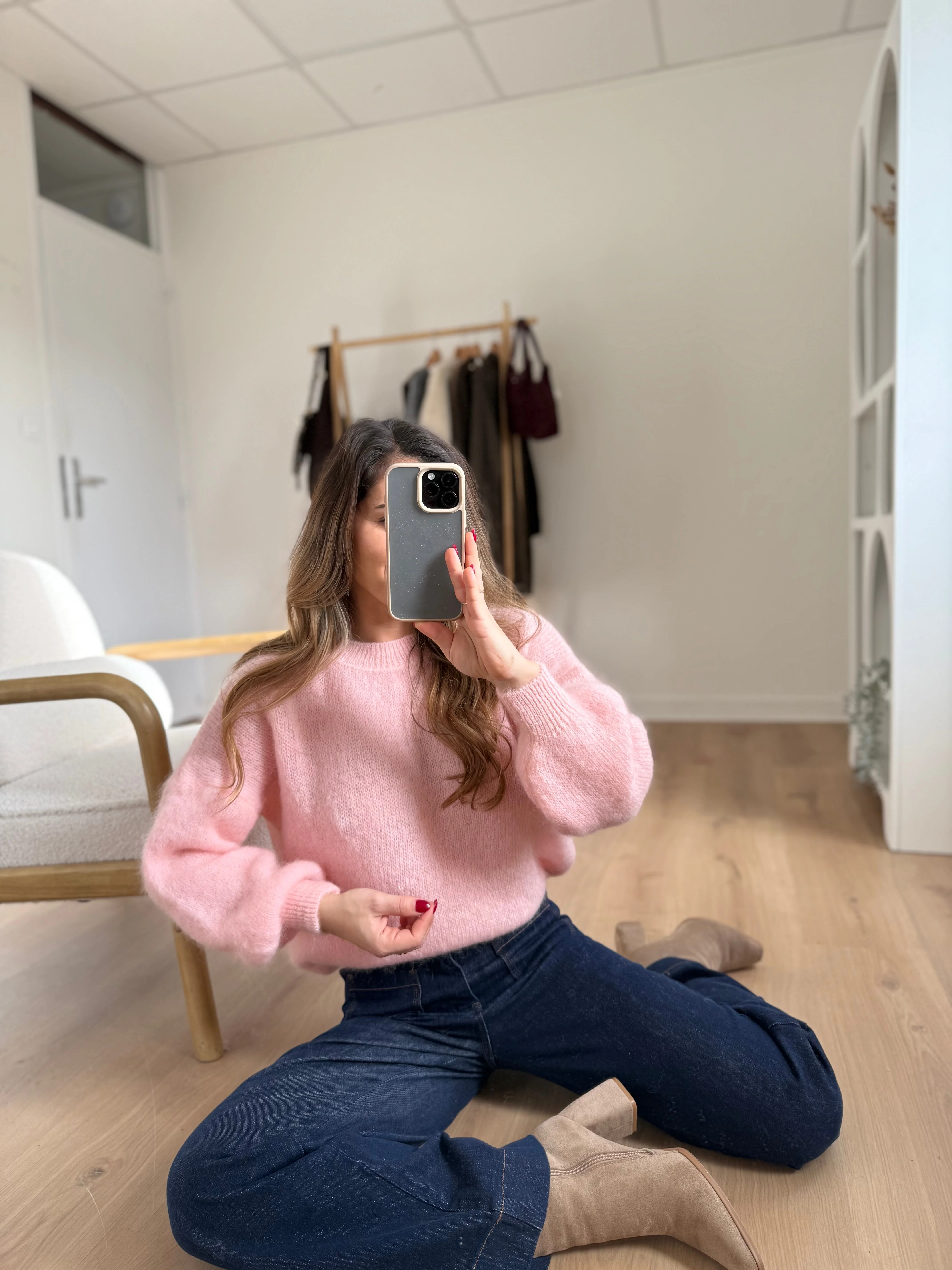 Maille En Mohair Et Laine Gaia Baby Pink - Image 5