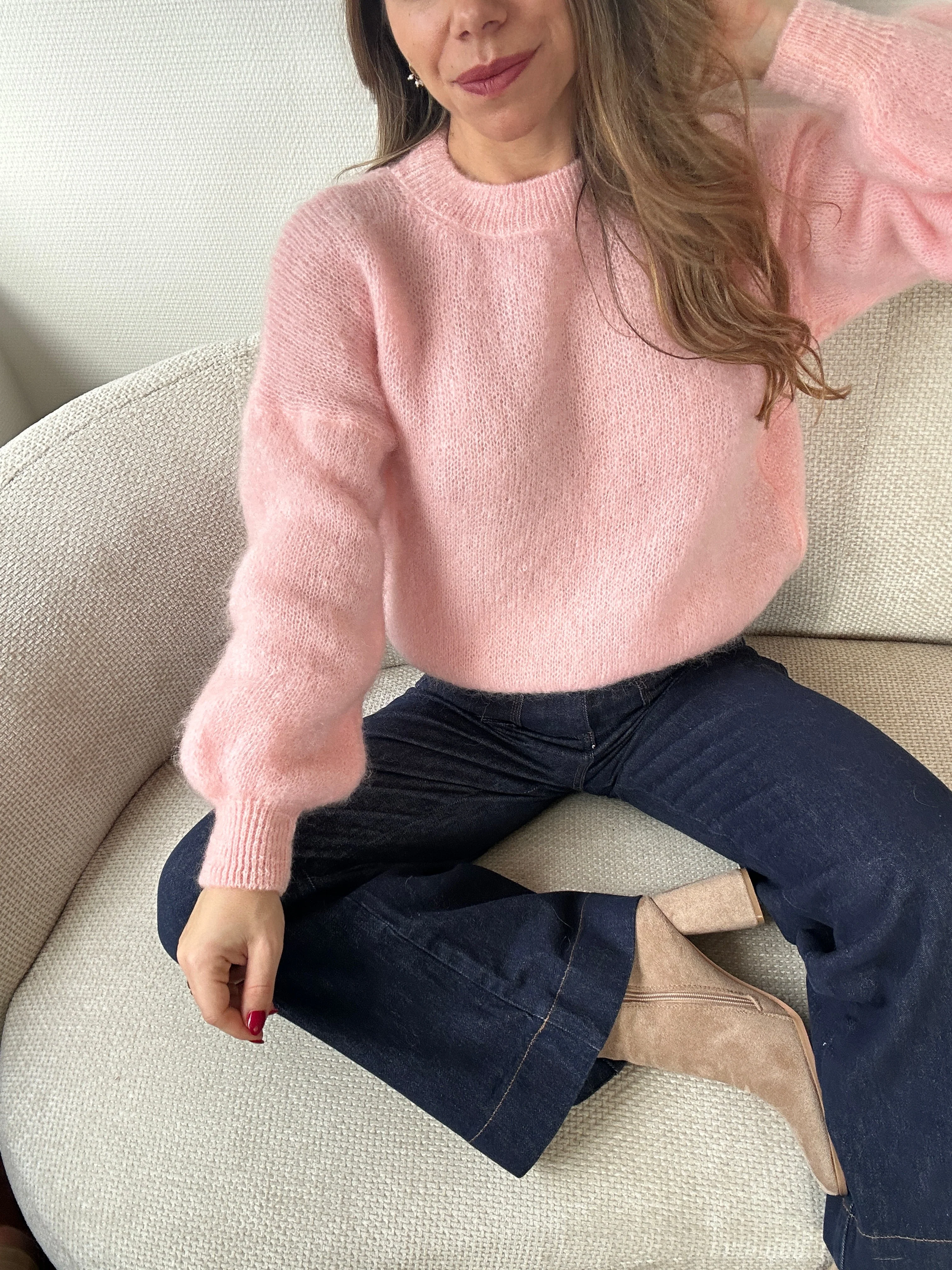 Maille En Mohair Et Laine Gaia Baby Pink - Image 6