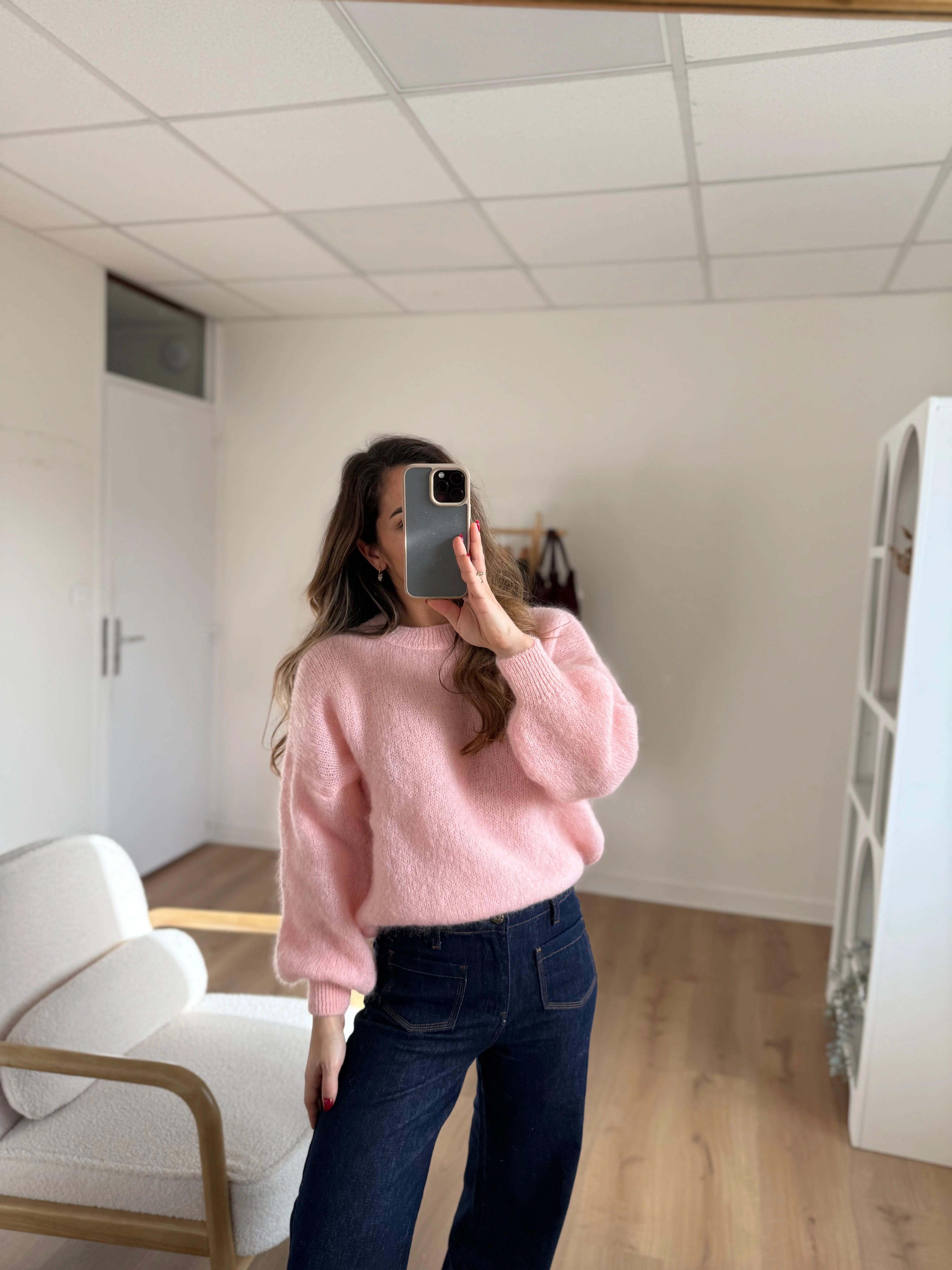 Maille En Mohair Et Laine Gaia Baby Pink - Image 8