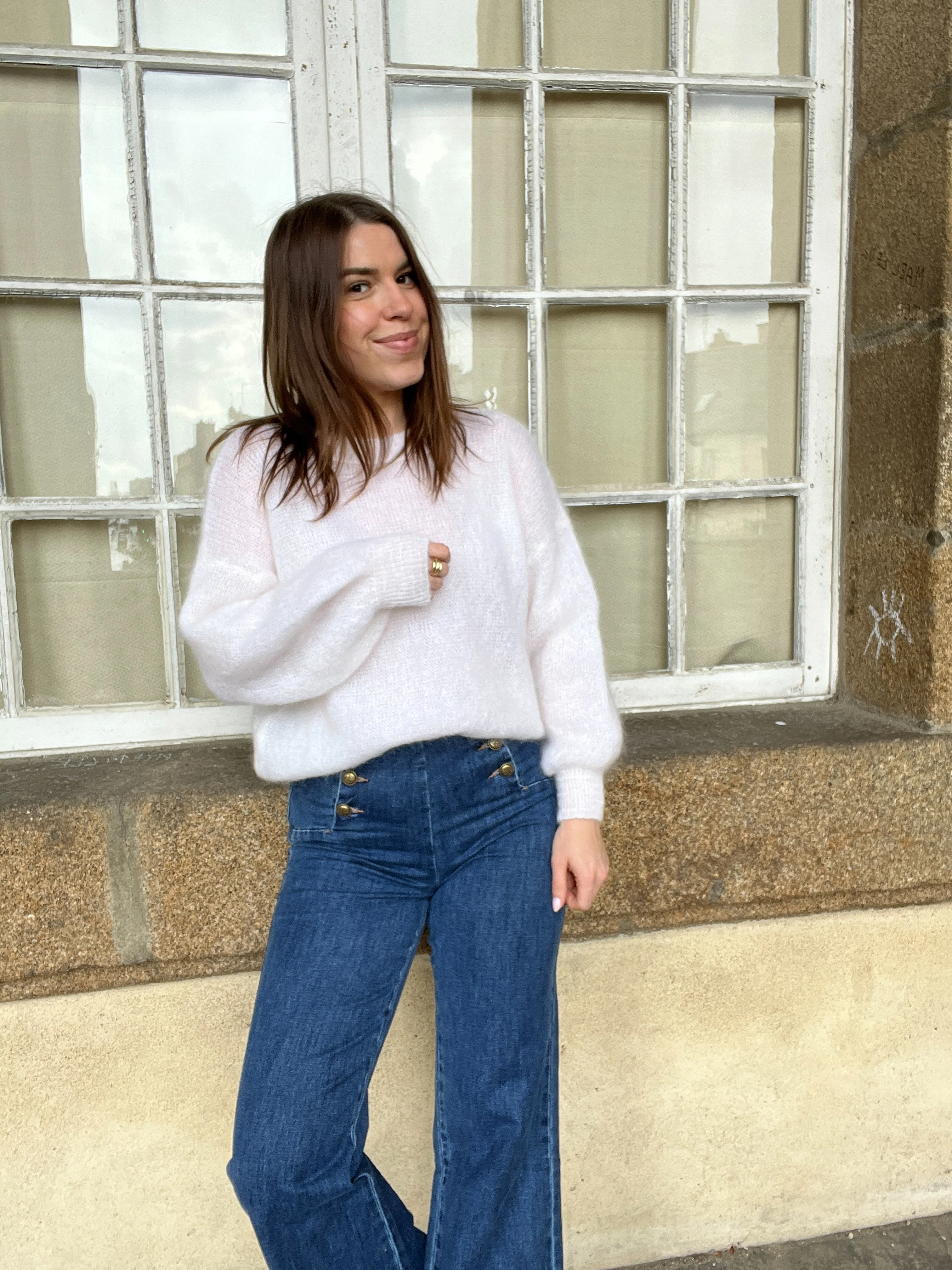 Maille En Mohair Et Laine Gaia Blanche - Image 13